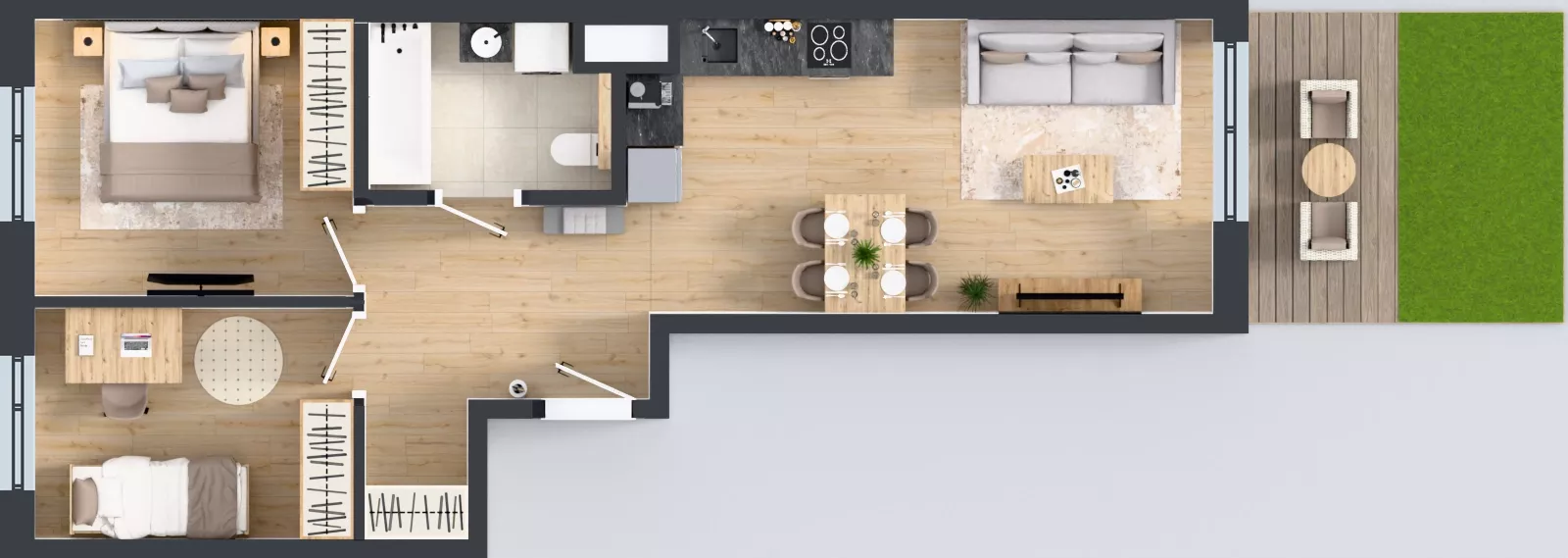 3 pokoje, mieszkanie 54,93 m², parter, oferta nr B/4, Bokserska 71 etap 2.2, Warszawa, Ursynów, Wyczółki, ul. Bokserska 71