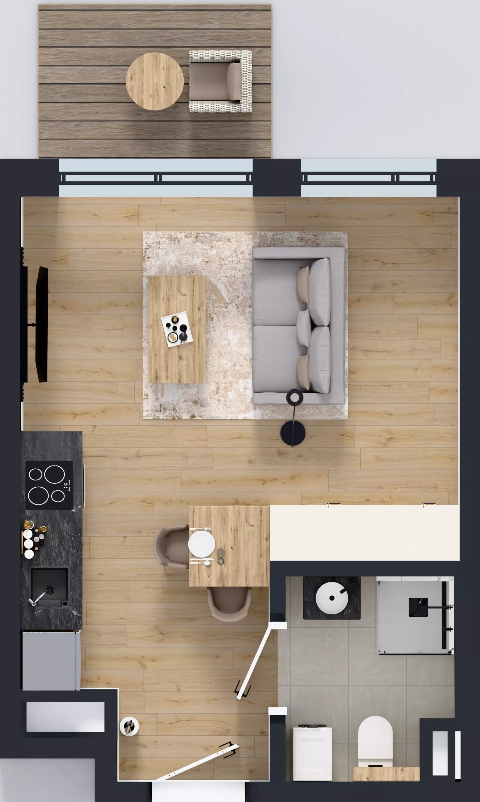 1 pokój, mieszkanie 25,38 m², piętro 6, oferta nr B/26, Bokserska 71 etap 2.2, Warszawa, Ursynów, Wyczółki, ul. Bokserska 71