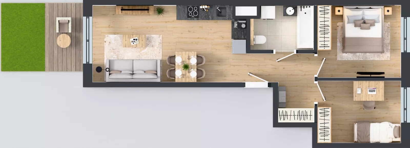 3 pokoje, mieszkanie 53,16 m², parter, oferta nr B/29, Bokserska 71 etap 2.2, Warszawa, Ursynów, Wyczółki, ul. Bokserska 71