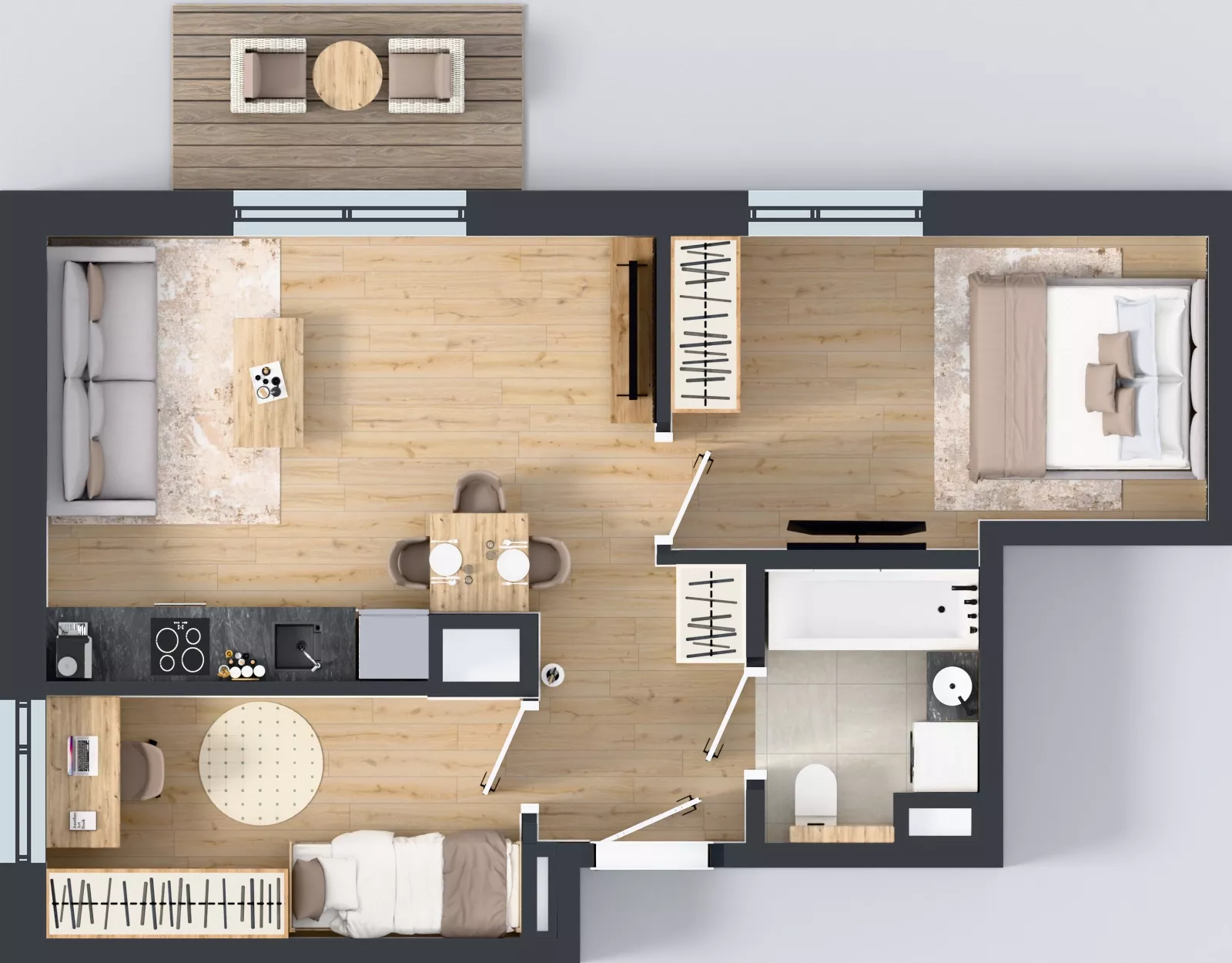 3 pokoje, mieszkanie 47,61 m², piętro 5, oferta nr B/87, Bokserska 71 etap 2.2, Warszawa, Ursynów, Wyczółki, ul. Bokserska 71
