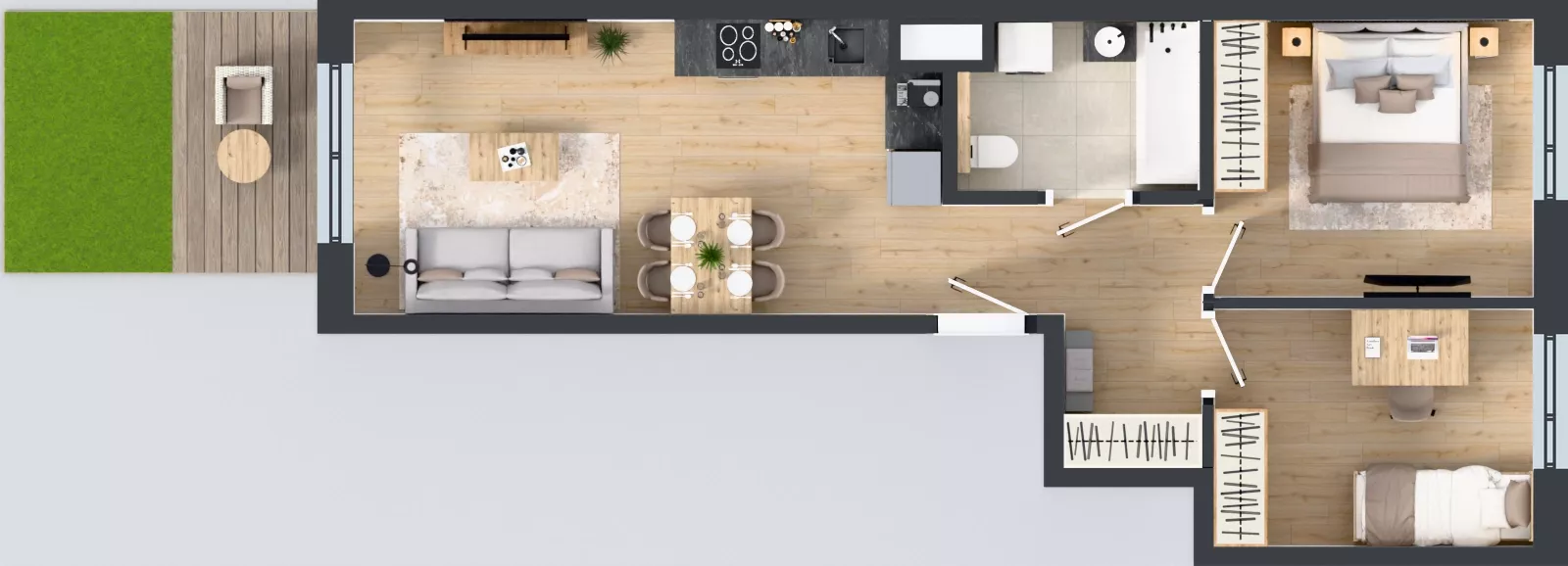 3 pokoje, mieszkanie 53,16 m², parter, oferta nr C/29, Bokserska 71 etap 2.2, Warszawa, Ursynów, Wyczółki, ul. Bokserska 71