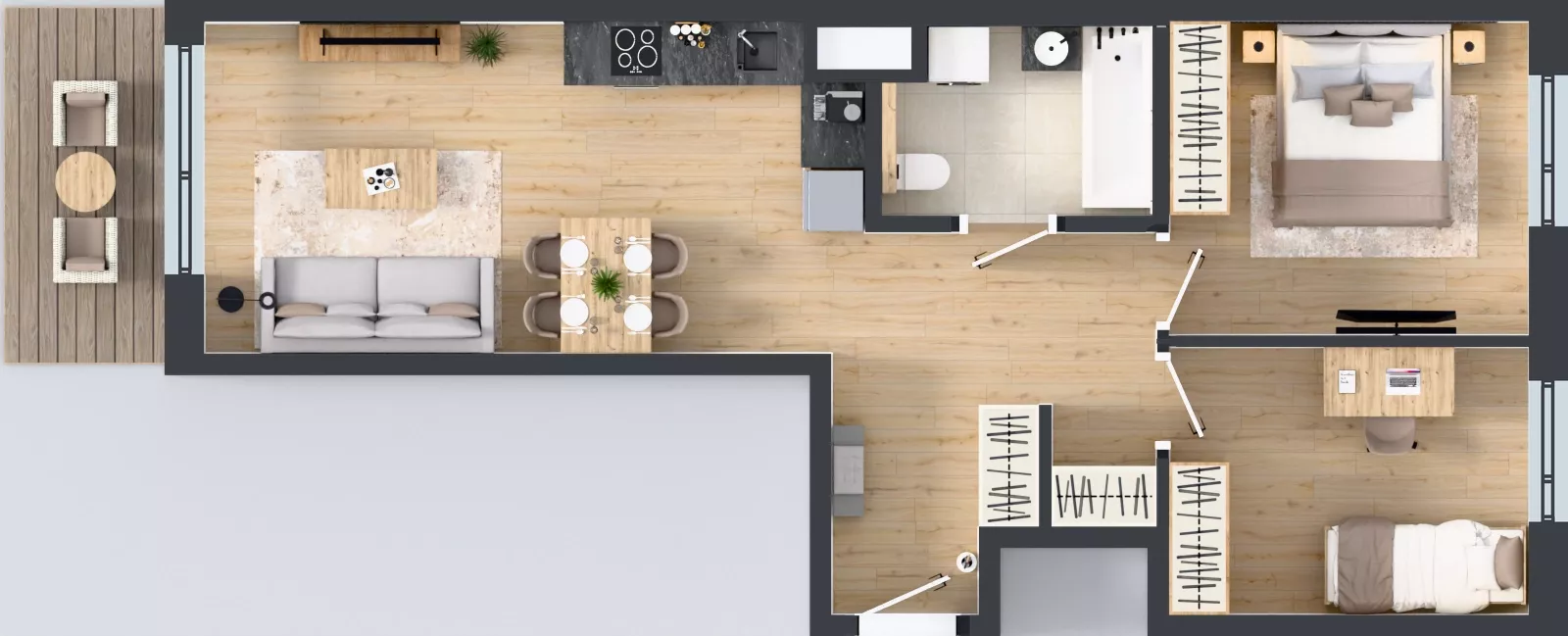 3 pokoje, mieszkanie 57,21 m², piętro 4, oferta nr C/49, Bokserska 71 etap 2.2, Warszawa, Ursynów, Wyczółki, ul. Bokserska 71