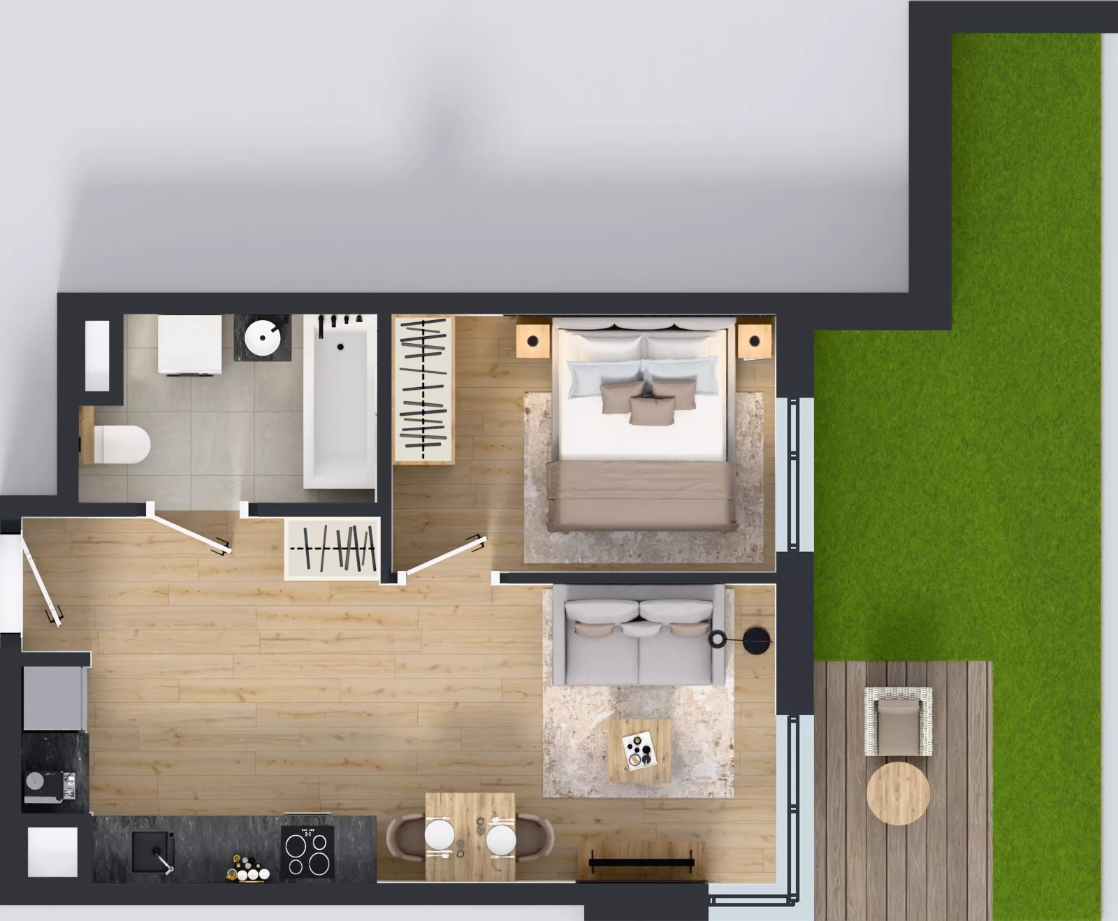 2 pokoje, mieszkanie 37,44 m², parter, oferta nr A/4, Osiedle Urbino 4, Warszawa, Włochy, Raków, ul. Szybka