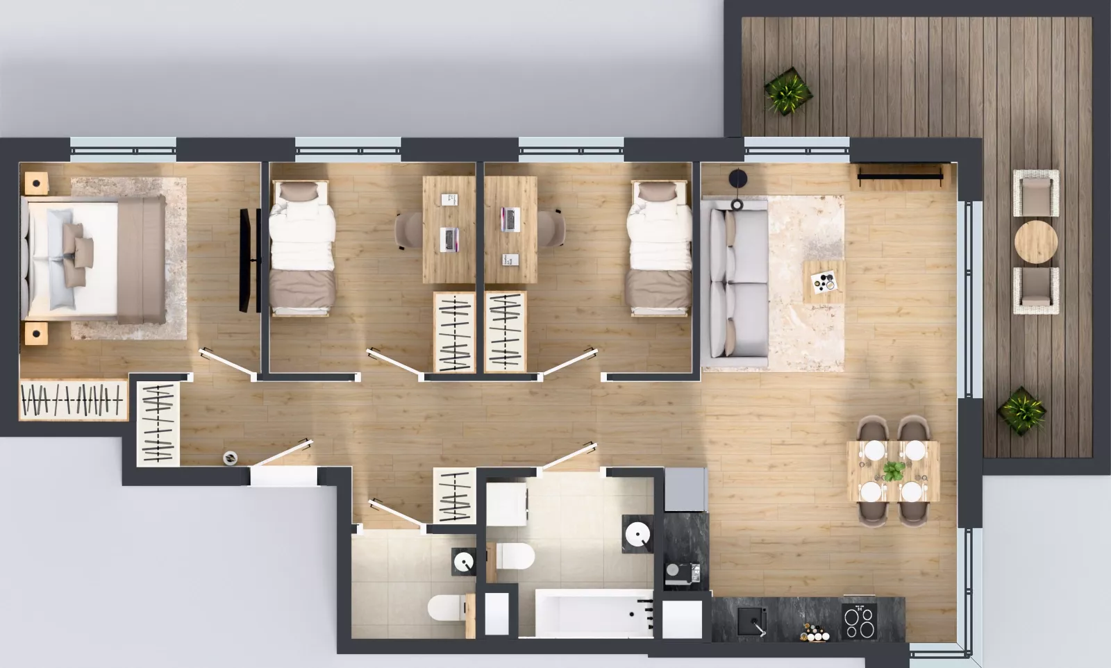 4 pokoje, mieszkanie 74,47 m², piętro 2, oferta nr A/16, Osiedle Urbino 4, Warszawa, Włochy, Raków, ul. Szybka