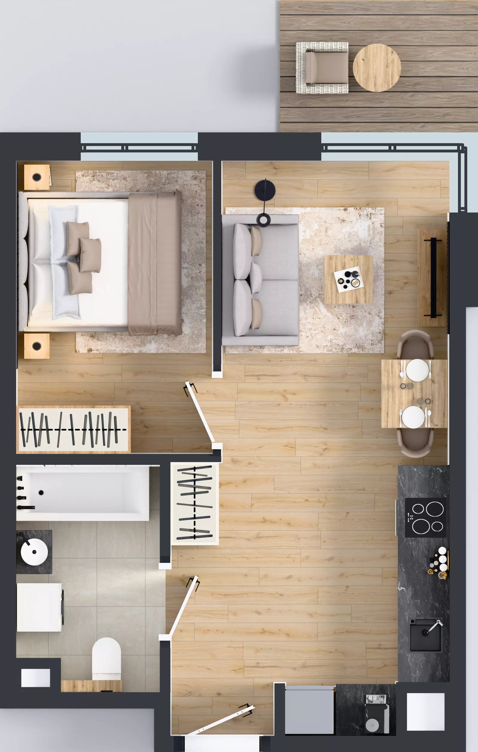 2 pokoje, mieszkanie 37,55 m², piętro 5, oferta nr A/33, Osiedle Urbino 4, Warszawa, Włochy, Raków, ul. Szybka