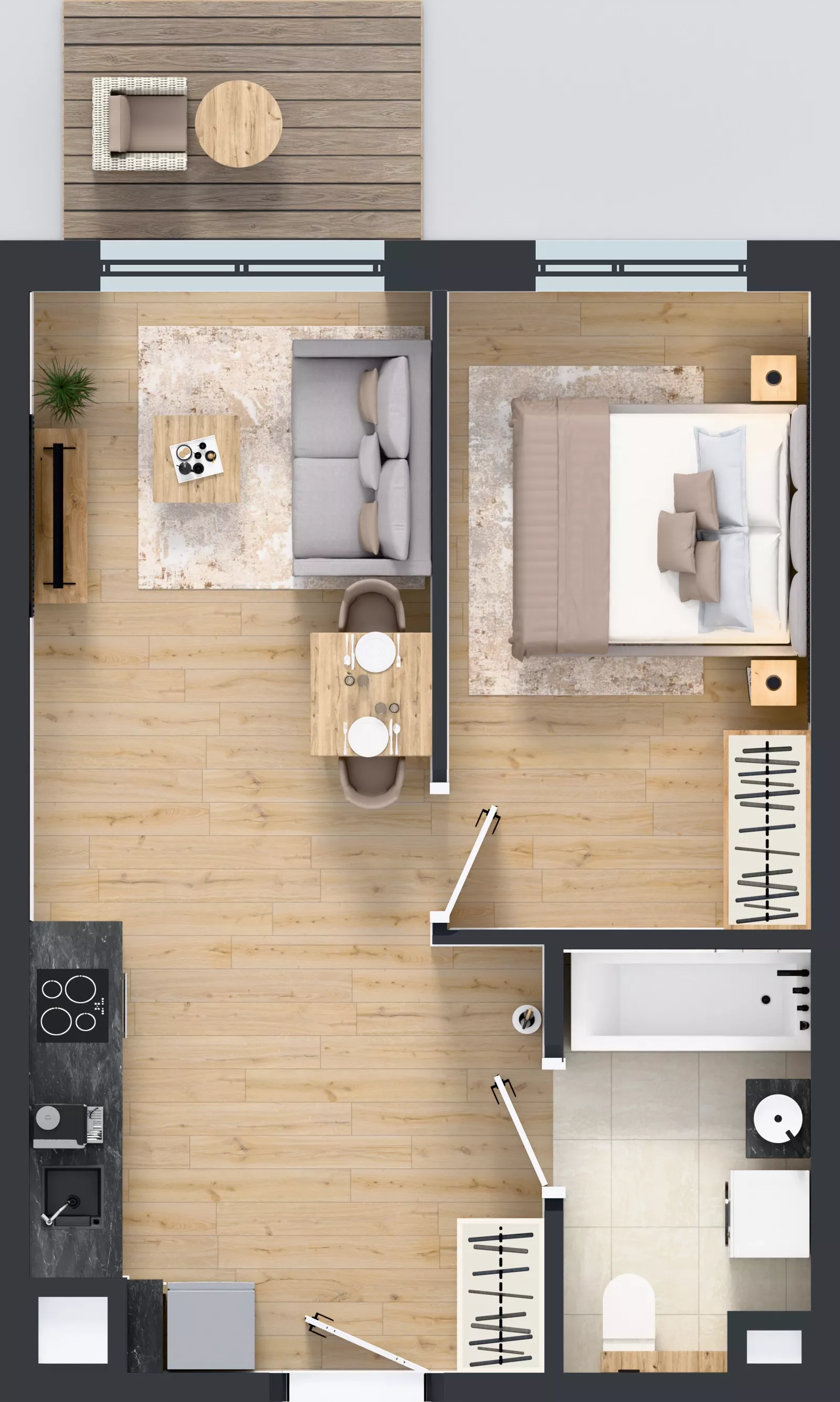 2 pokoje, mieszkanie 40,41 m², piętro 3, oferta nr B/20, Osiedle Urbino 4, Warszawa, Włochy, Raków, ul. Szybka