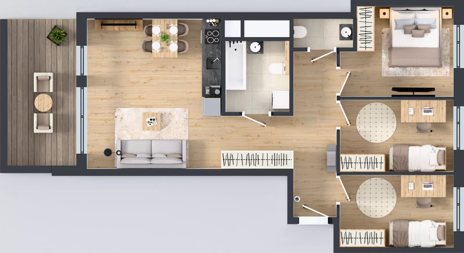 4 pokoje, mieszkanie 74,31 m², piętro 5, oferta nr B/31, Osiedle Urbino 4, Warszawa, Włochy, Raków, ul. Szybka