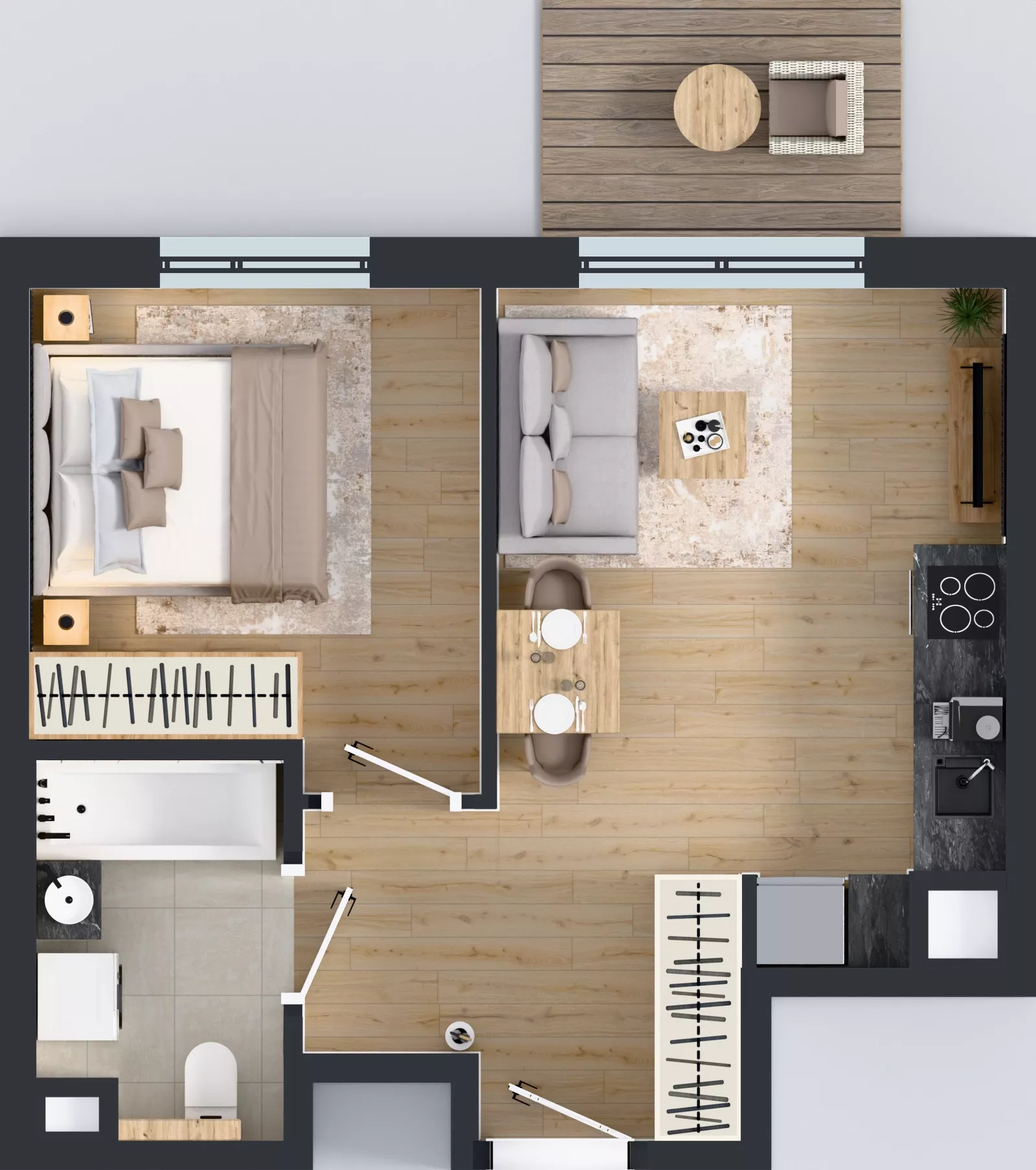 2 pokoje, mieszkanie 36,49 m², piętro 5, oferta nr B/34, Osiedle Urbino 4, Warszawa, Włochy, Raków, ul. Szybka