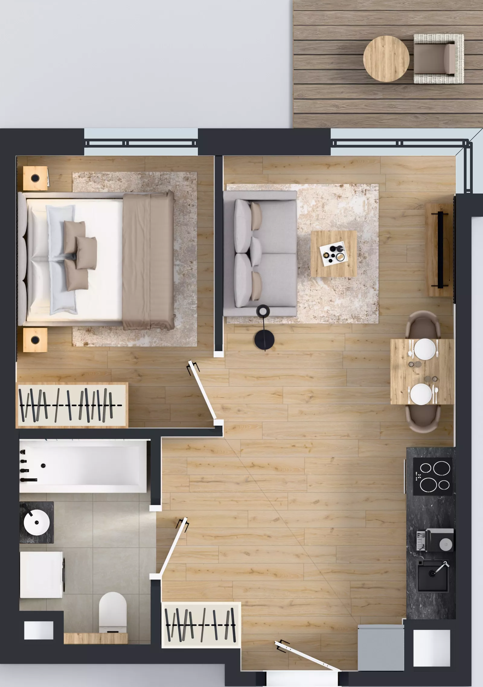 2 pokoje, mieszkanie 37,26 m², piętro 5, oferta nr B/35, Osiedle Urbino 4, Warszawa, Włochy, Raków, ul. Szybka
