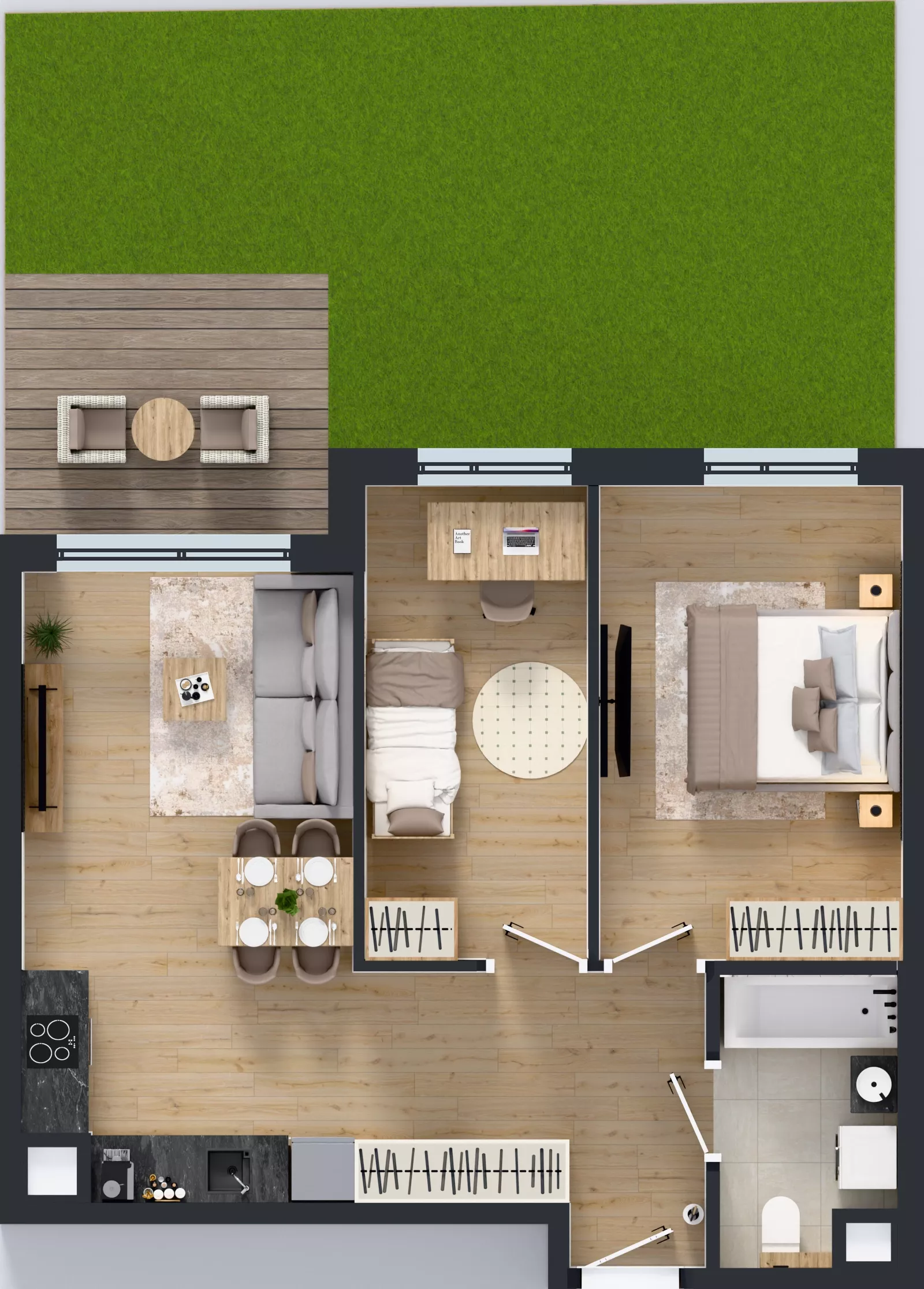 3 pokoje, mieszkanie 57,08 m², parter, oferta nr B/39, Osiedle Urbino 4, Warszawa, Włochy, Raków, ul. Szybka