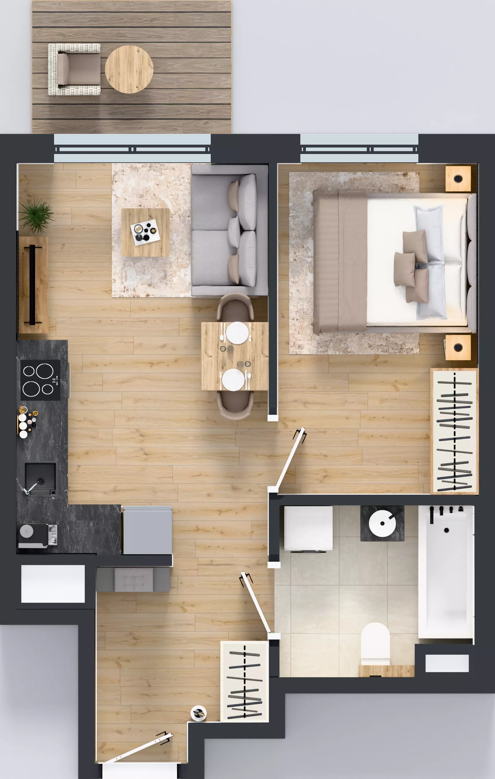 2 pokoje, mieszkanie 37,37 m², piętro 3, oferta nr B/50, Osiedle Urbino 4, Warszawa, Włochy, Raków, ul. Szybka