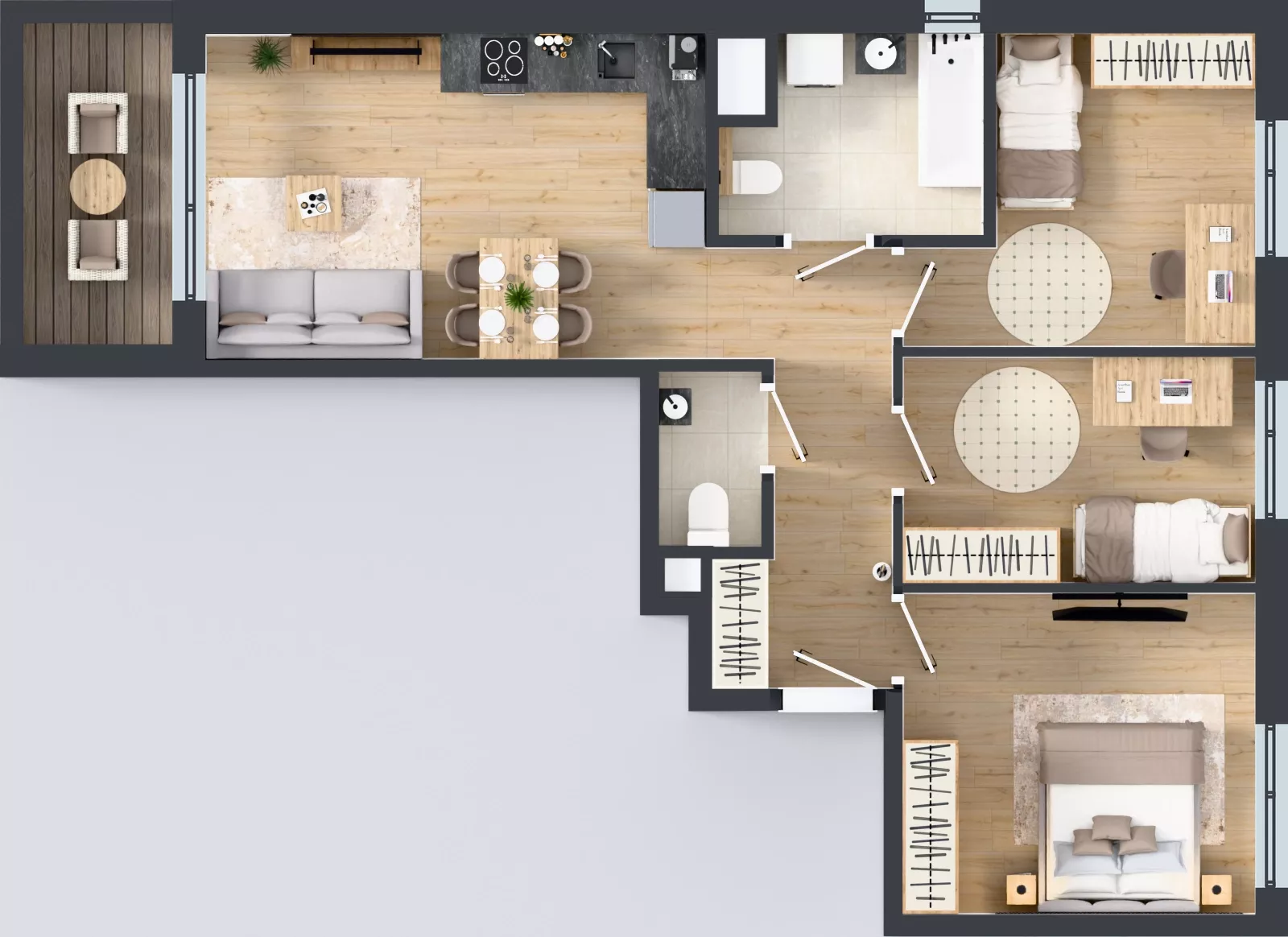 4 pokoje, mieszkanie 69,72 m², piętro 4, oferta nr B/53, Osiedle Urbino 4, Warszawa, Włochy, Raków, ul. Szybka