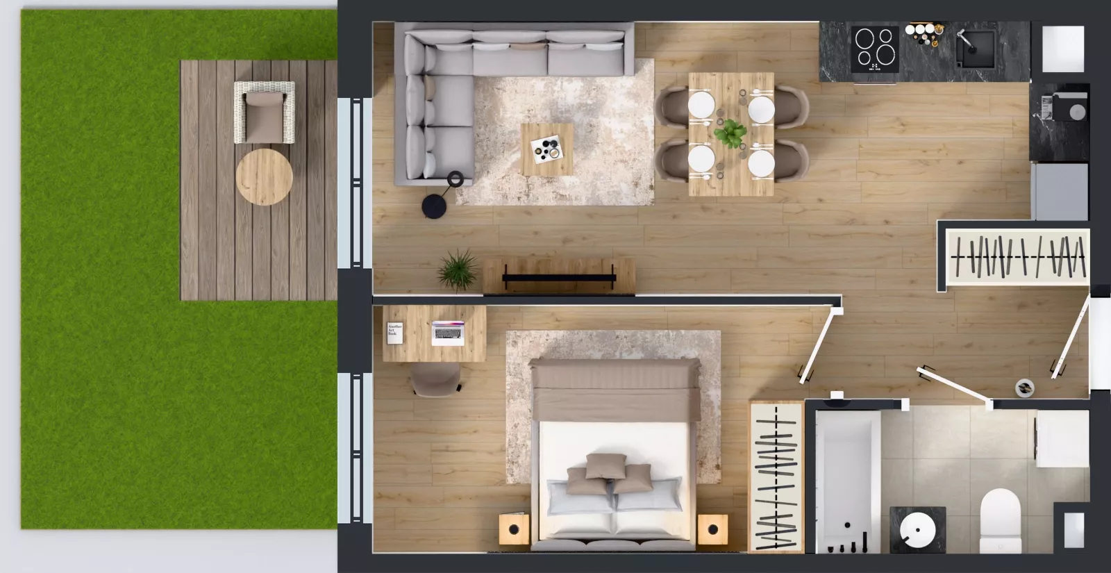 2 pokoje, mieszkanie 40,35 m², parter, oferta nr E/2, Rapsodia 3, Wrocław, Karłowice-Różanka, Różanka, ul. Wołowska