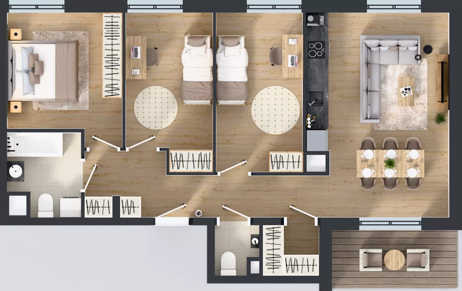 4 pokoje, mieszkanie 75,06 m², piętro 1, oferta nr E/9, Rapsodia 3, Wrocław, Karłowice-Różanka, Różanka, ul. Wołowska