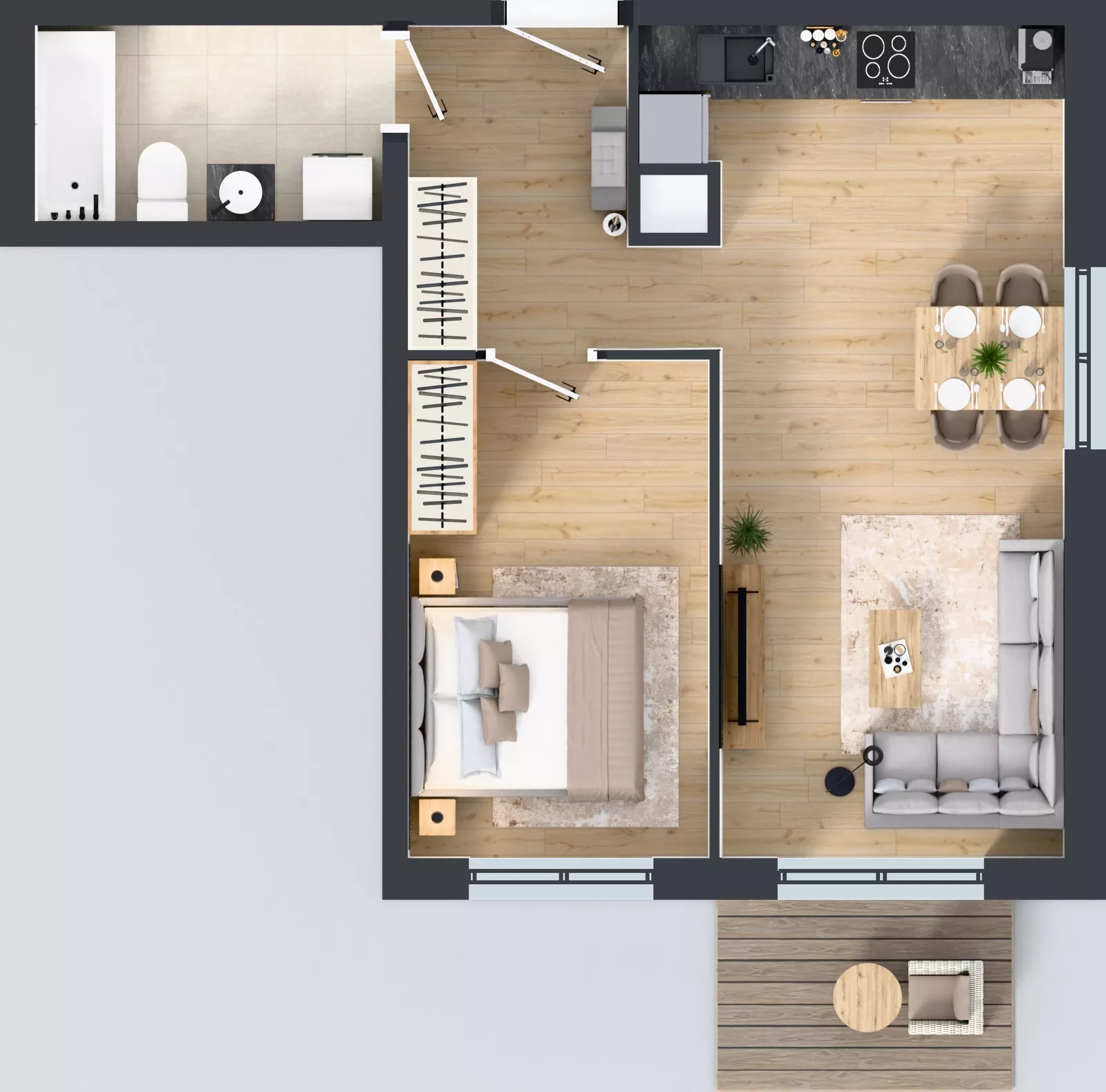 2 pokoje, mieszkanie 45,01 m², piętro 4, oferta nr E/31, Rapsodia 3, Wrocław, Karłowice-Różanka, Różanka, ul. Wołowska
