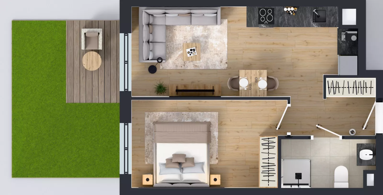 2 pokoje, mieszkanie 39,22 m², parter, oferta nr E/45, Rapsodia 3, Wrocław, Karłowice-Różanka, Różanka, ul. Wołowska
