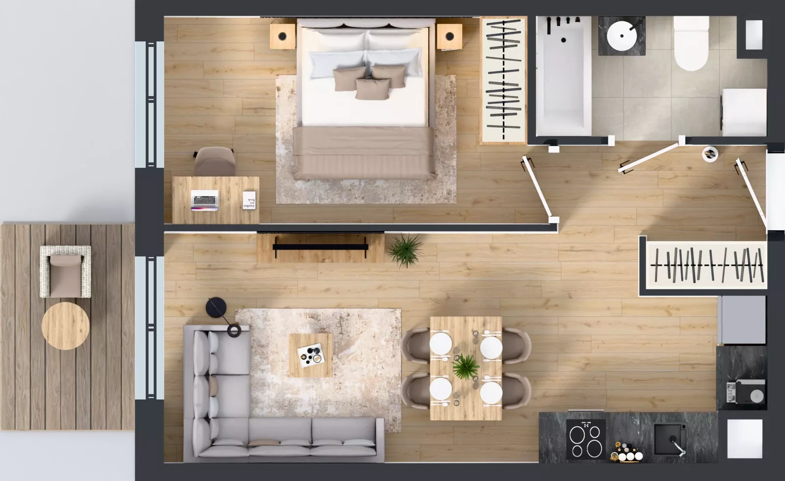 2 pokoje, mieszkanie 40,35 m², piętro 1, oferta nr E/50, Rapsodia 3, Wrocław, Karłowice-Różanka, Różanka, ul. Wołowska