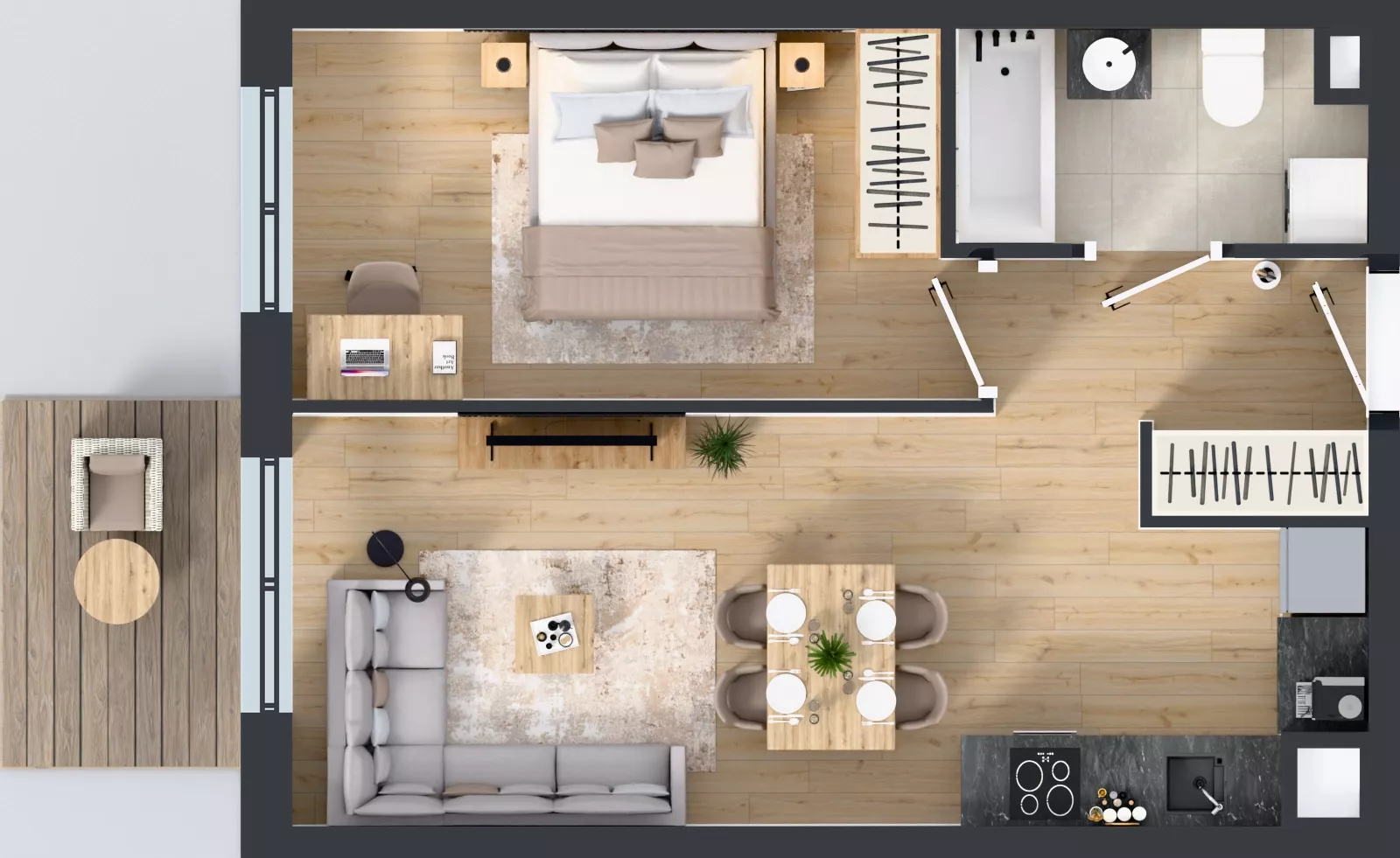 2 pokoje, mieszkanie 40,35 m², piętro 2, oferta nr E/54, Rapsodia 3, Wrocław, Karłowice-Różanka, Różanka, ul. Wołowska