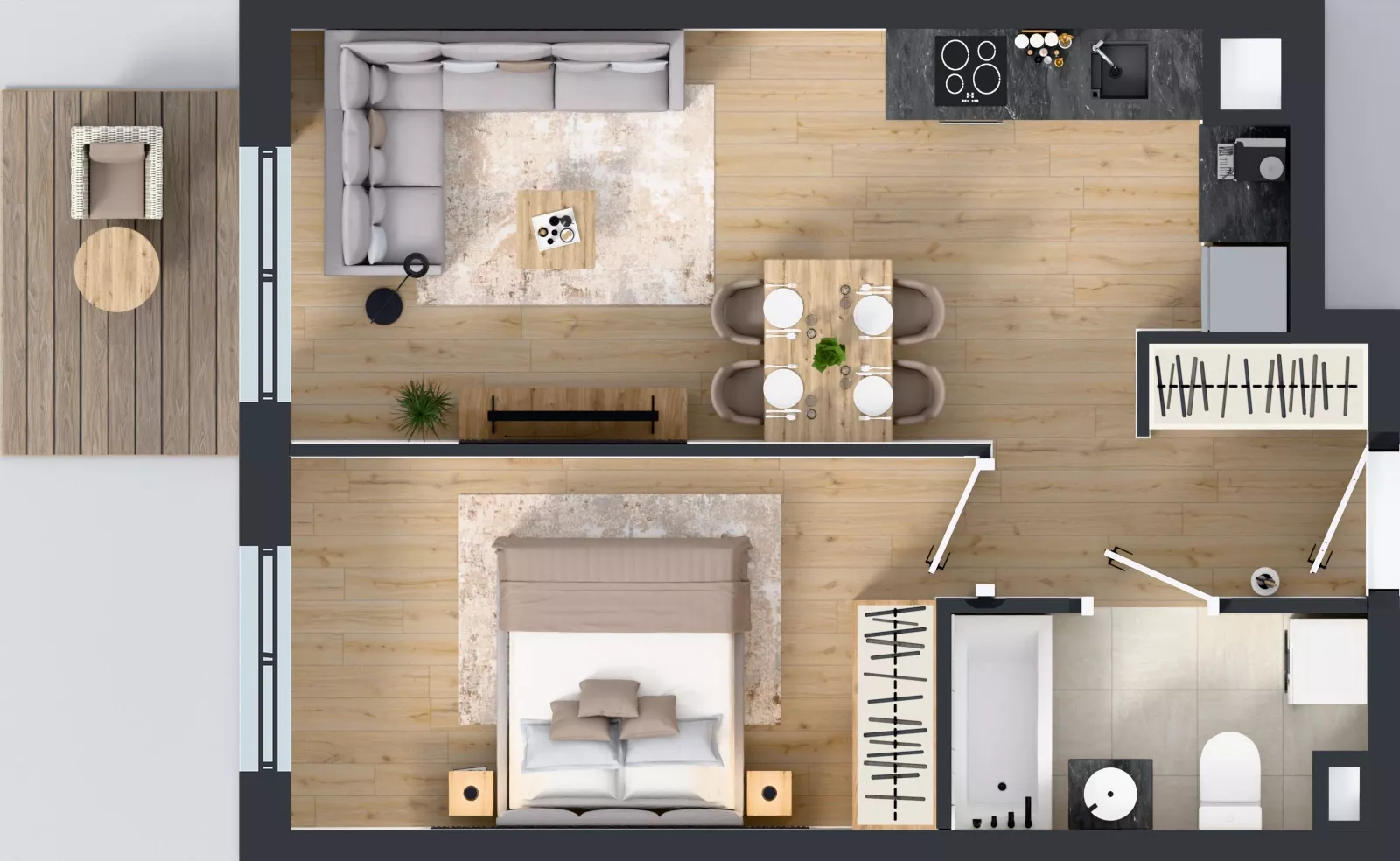 2 pokoje, mieszkanie 39,23 m², piętro 4, oferta nr E/61, Rapsodia 3, Wrocław, Karłowice-Różanka, Różanka, ul. Wołowska