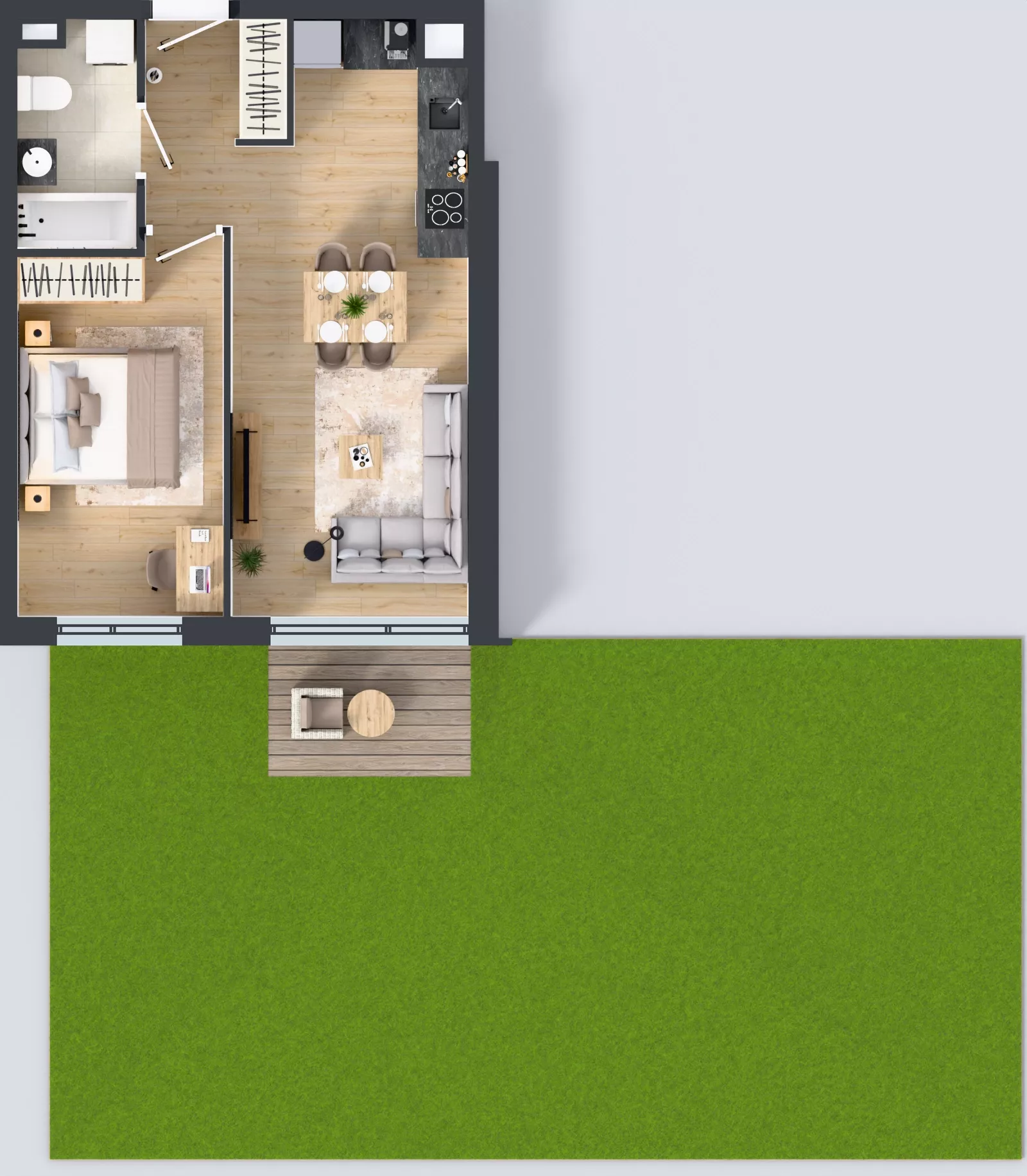 2 pokoje, mieszkanie 41,08 m², parter, oferta nr E/65, Rapsodia 3, Wrocław, Karłowice-Różanka, Różanka, ul. Wołowska