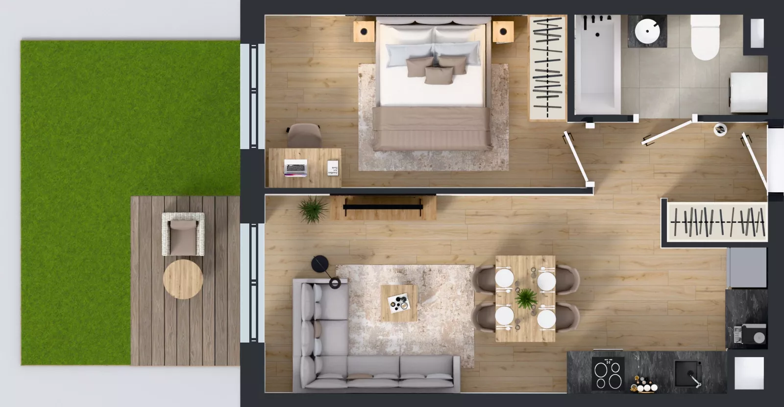2 pokoje, mieszkanie 41,08 m², parter, oferta nr E/67, Rapsodia 3, Wrocław, Karłowice-Różanka, Różanka, ul. Wołowska