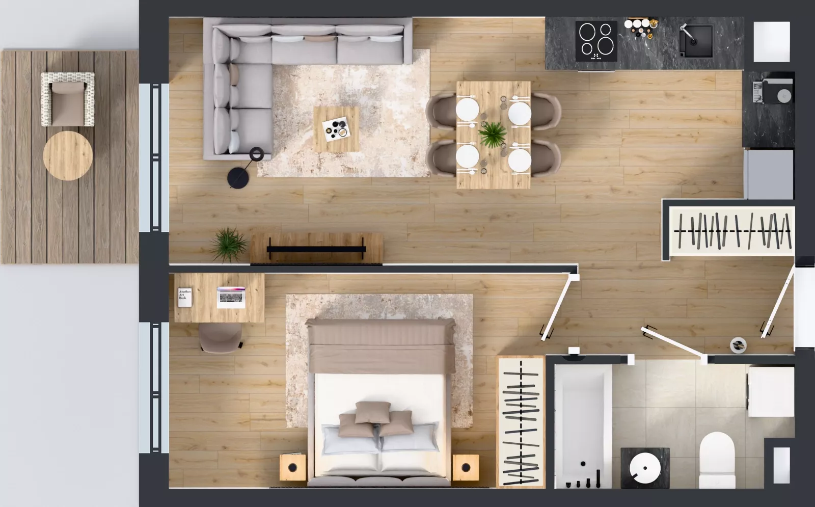2 pokoje, mieszkanie 41,08 m², piętro 1, oferta nr E/75, Rapsodia 3, Wrocław, Karłowice-Różanka, Różanka, ul. Wołowska