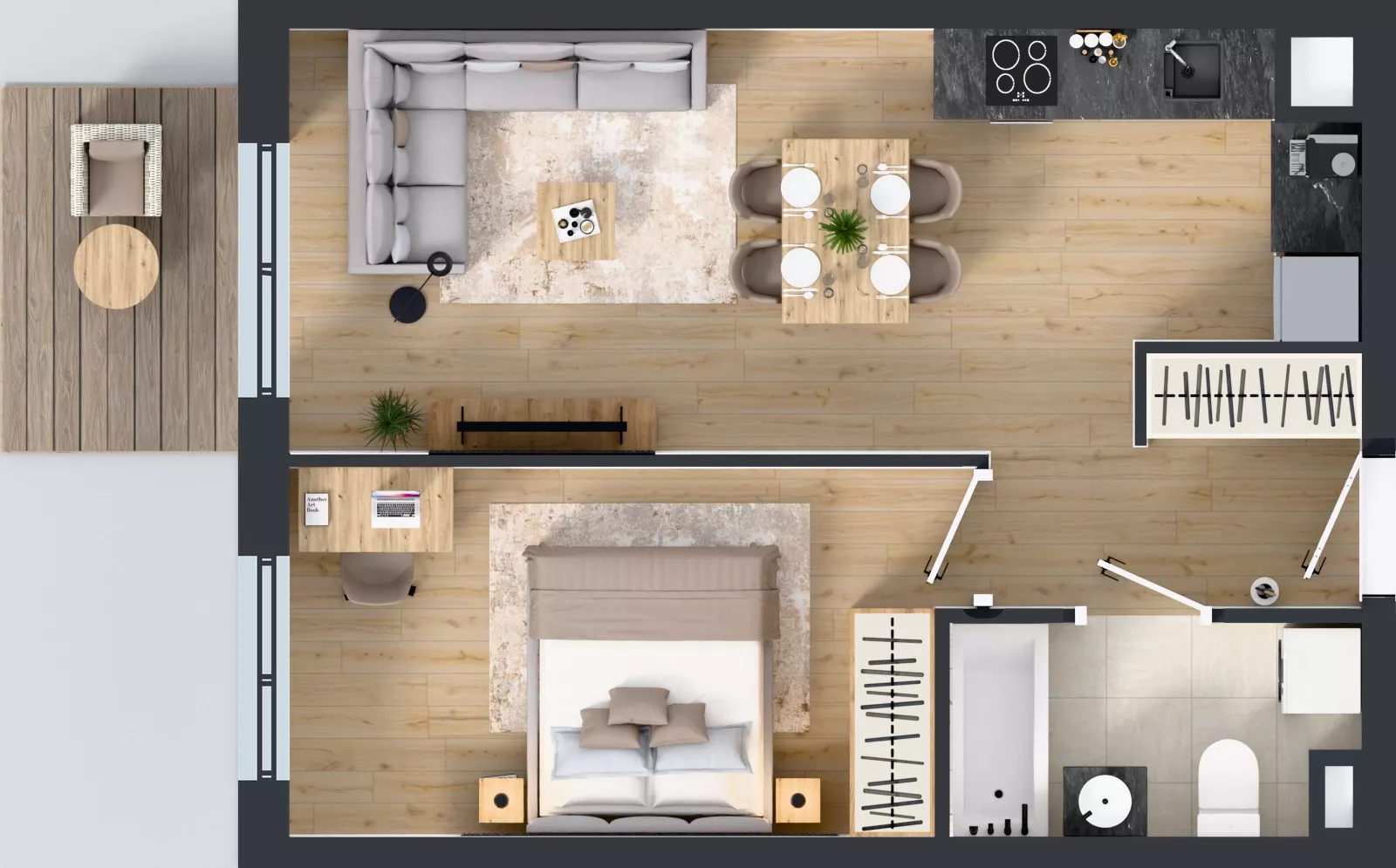 2 pokoje, mieszkanie 41,08 m², piętro 5, oferta nr E/105, Rapsodia 3, Wrocław, Karłowice-Różanka, Różanka, ul. Wołowska