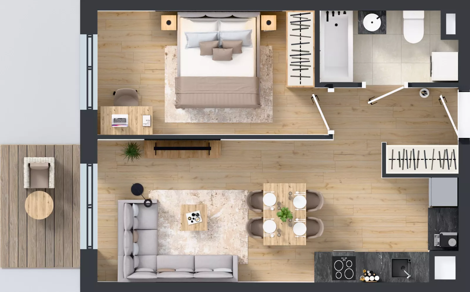 2 pokoje, mieszkanie 41,08 m², piętro 6, oferta nr E/108, Rapsodia 3, Wrocław, Karłowice-Różanka, Różanka, ul. Wołowska