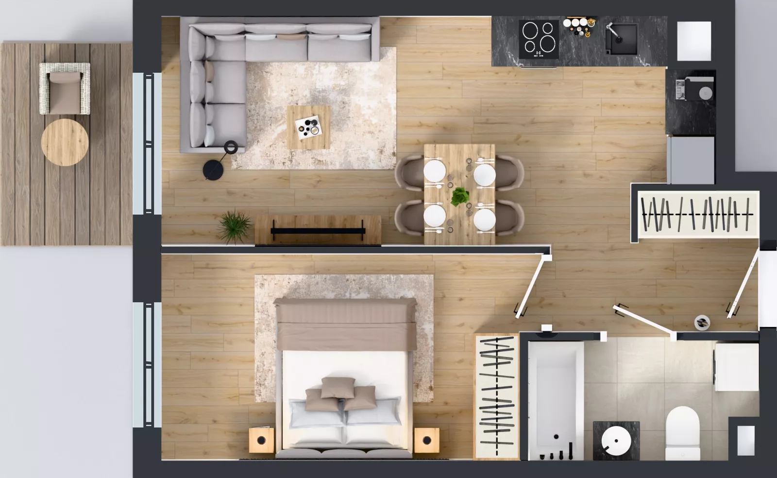 2 pokoje, mieszkanie 39,23 m², piętro 4, oferta nr E/125, Rapsodia 3, Wrocław, Karłowice-Różanka, Różanka, ul. Wołowska