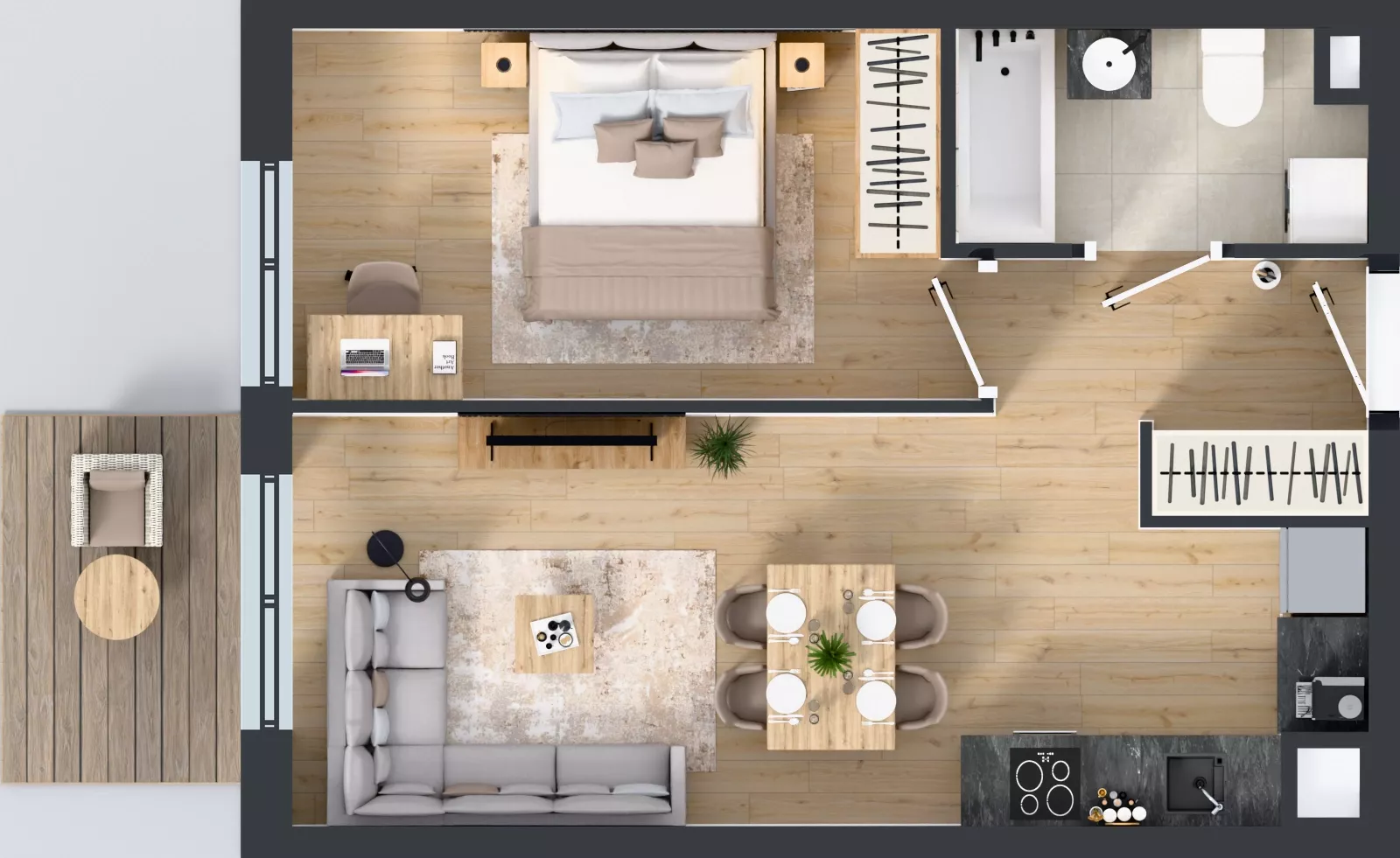 2 pokoje, mieszkanie 40,35 m², piętro 4, oferta nr E/126, Rapsodia 3, Wrocław, Karłowice-Różanka, Różanka, ul. Wołowska