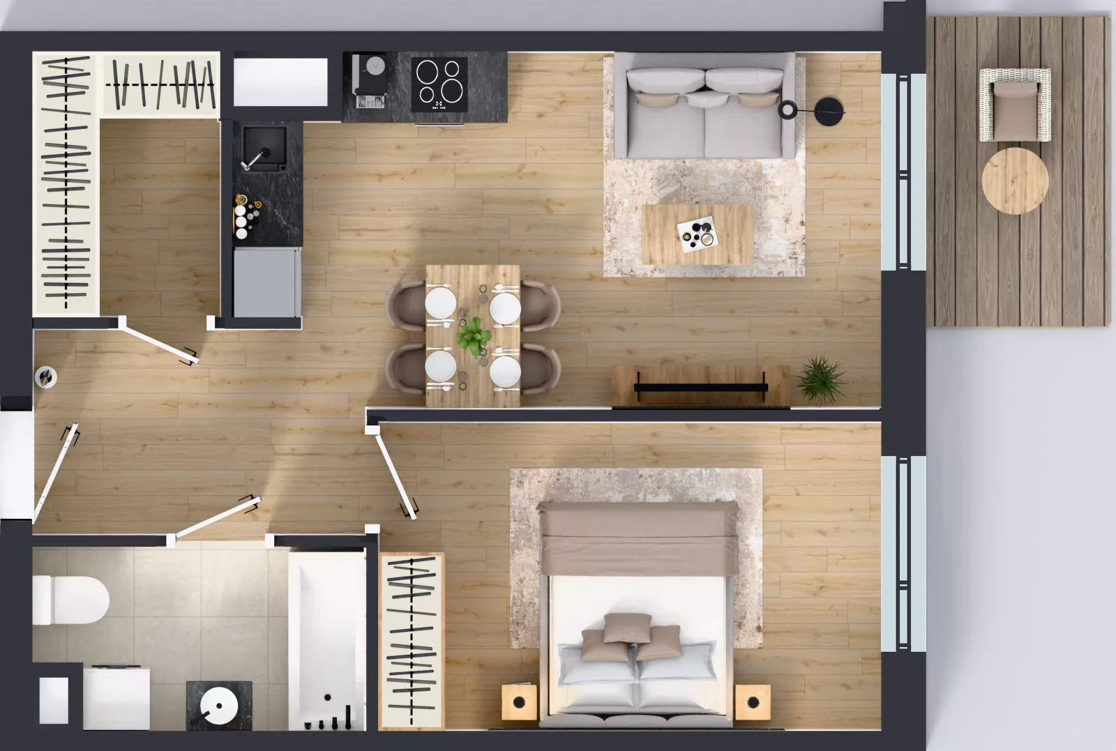 2 pokoje, mieszkanie 43,97 m², piętro 1, oferta nr D/6, Przystanek Prądnik, Kraków, Prądnik Biały, Górka Narodowa, ul. ks. Józefa Meiera 70