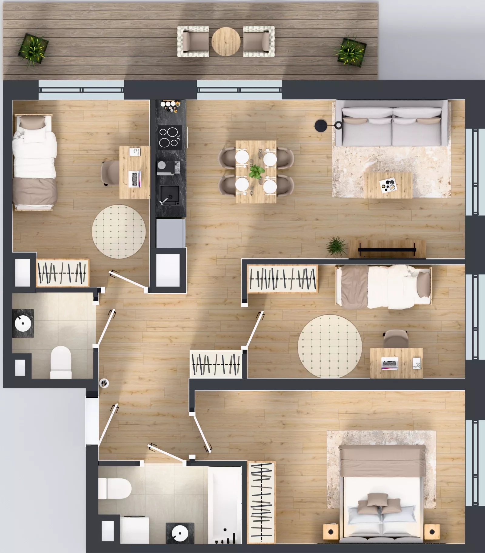4 pokoje, mieszkanie 75,67 m², piętro 3, oferta nr D/21, Przystanek Prądnik, Kraków, Prądnik Biały, Górka Narodowa, ul. ks. Józefa Meiera 70