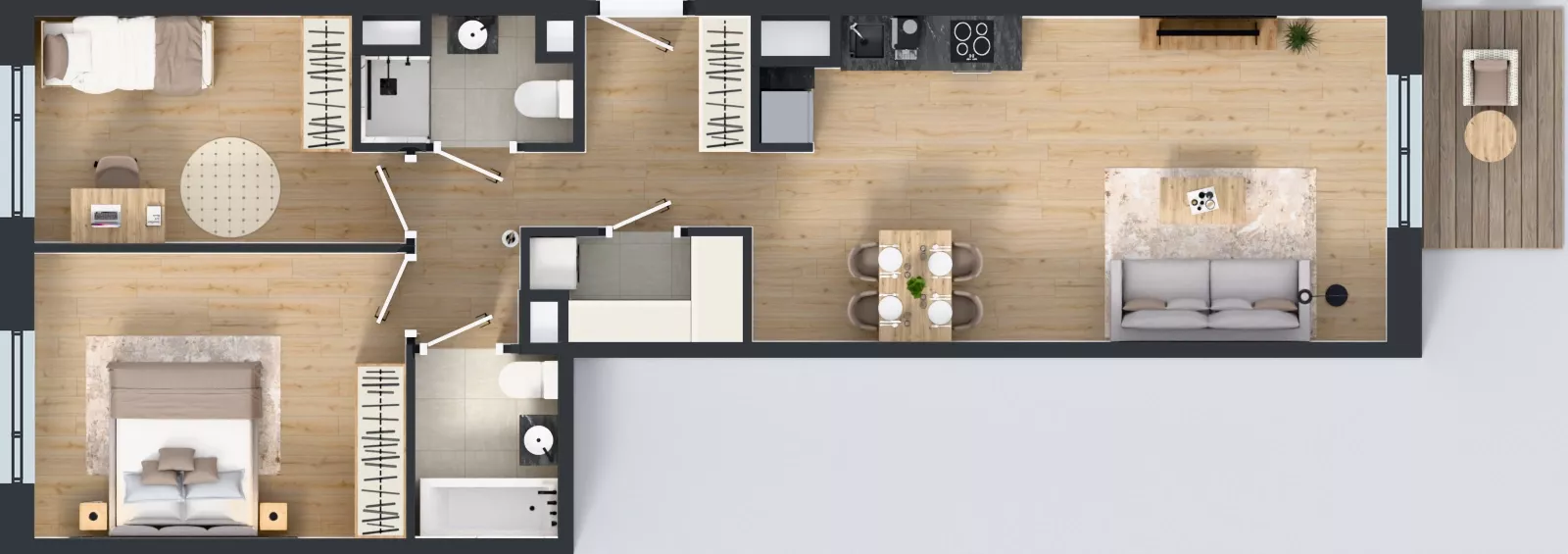 3 pokoje, mieszkanie 70,18 m², piętro 7, oferta nr D/57, Przystanek Prądnik, Kraków, Prądnik Biały, Górka Narodowa, ul. ks. Józefa Meiera 70
