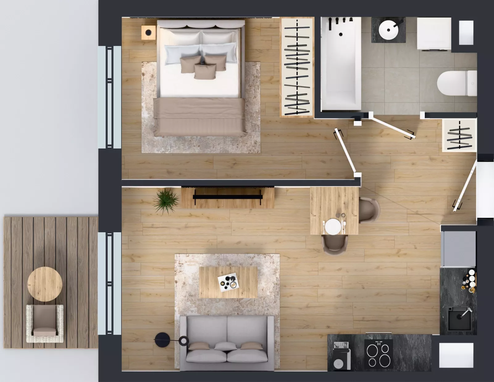 2 pokoje, mieszkanie 35,58 m², piętro 7, oferta nr D/58, Przystanek Prądnik, Kraków, Prądnik Biały, Górka Narodowa, ul. ks. Józefa Meiera 70