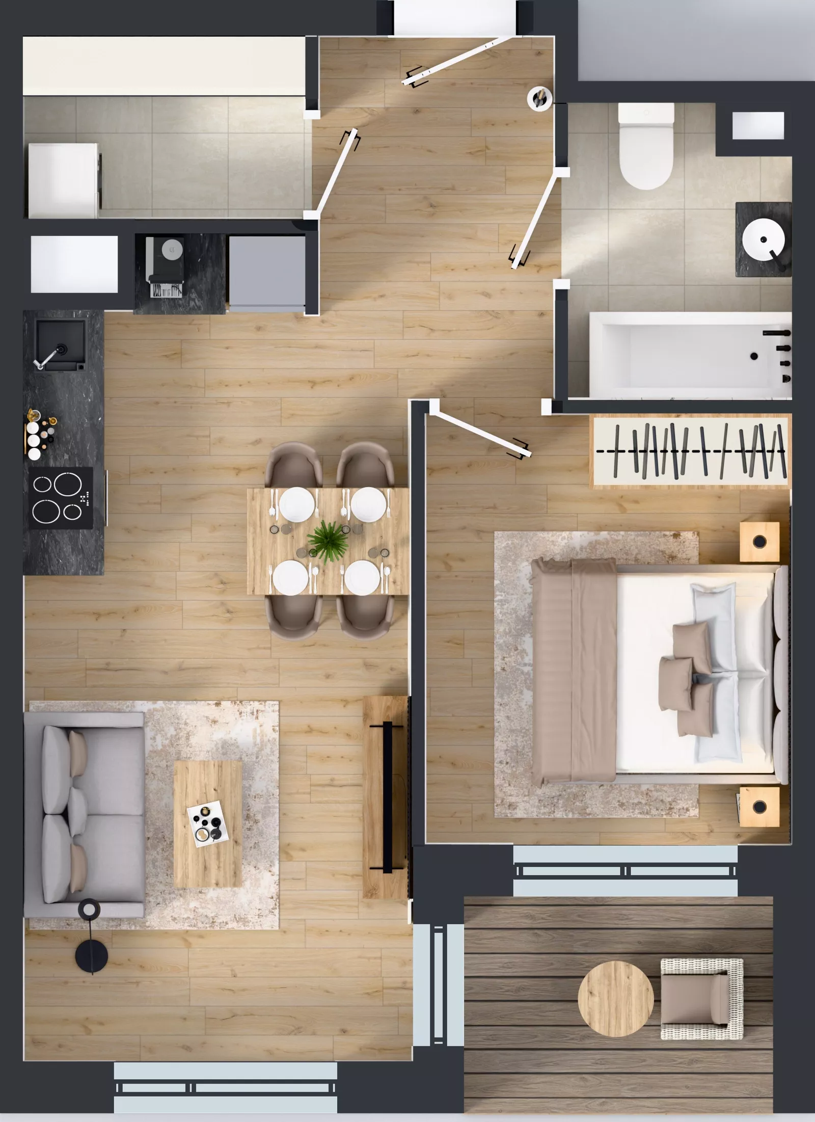 2 pokoje, mieszkanie 41,25 m², piętro 3, oferta nr D/104, Przystanek Prądnik, Kraków, Prądnik Biały, Górka Narodowa, ul. ks. Józefa Meiera 70