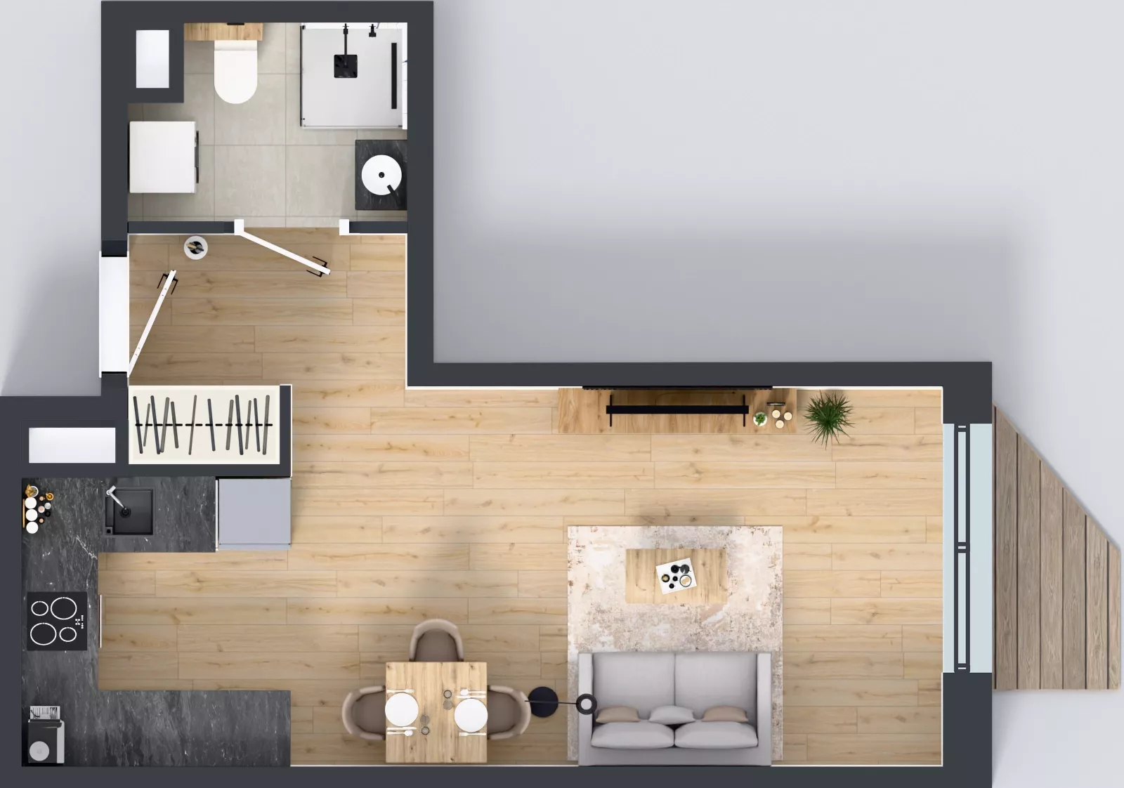 1 pokój, mieszkanie 30,60 m², piętro 4, oferta nr B/25, Osiedle przy Wielickiej etap 1.2, Kraków, Bieżanów-Prokocim, ul. M. Orwid