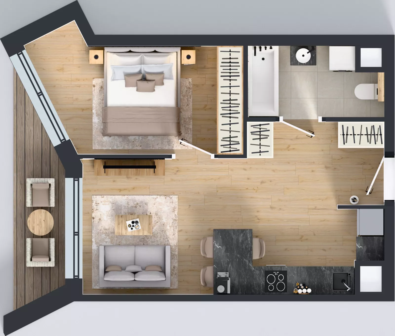 2 pokoje, mieszkanie 39,63 m², piętro 4, oferta nr B/27, Osiedle przy Wielickiej etap 1.2, Kraków, Bieżanów-Prokocim, ul. M. Orwid