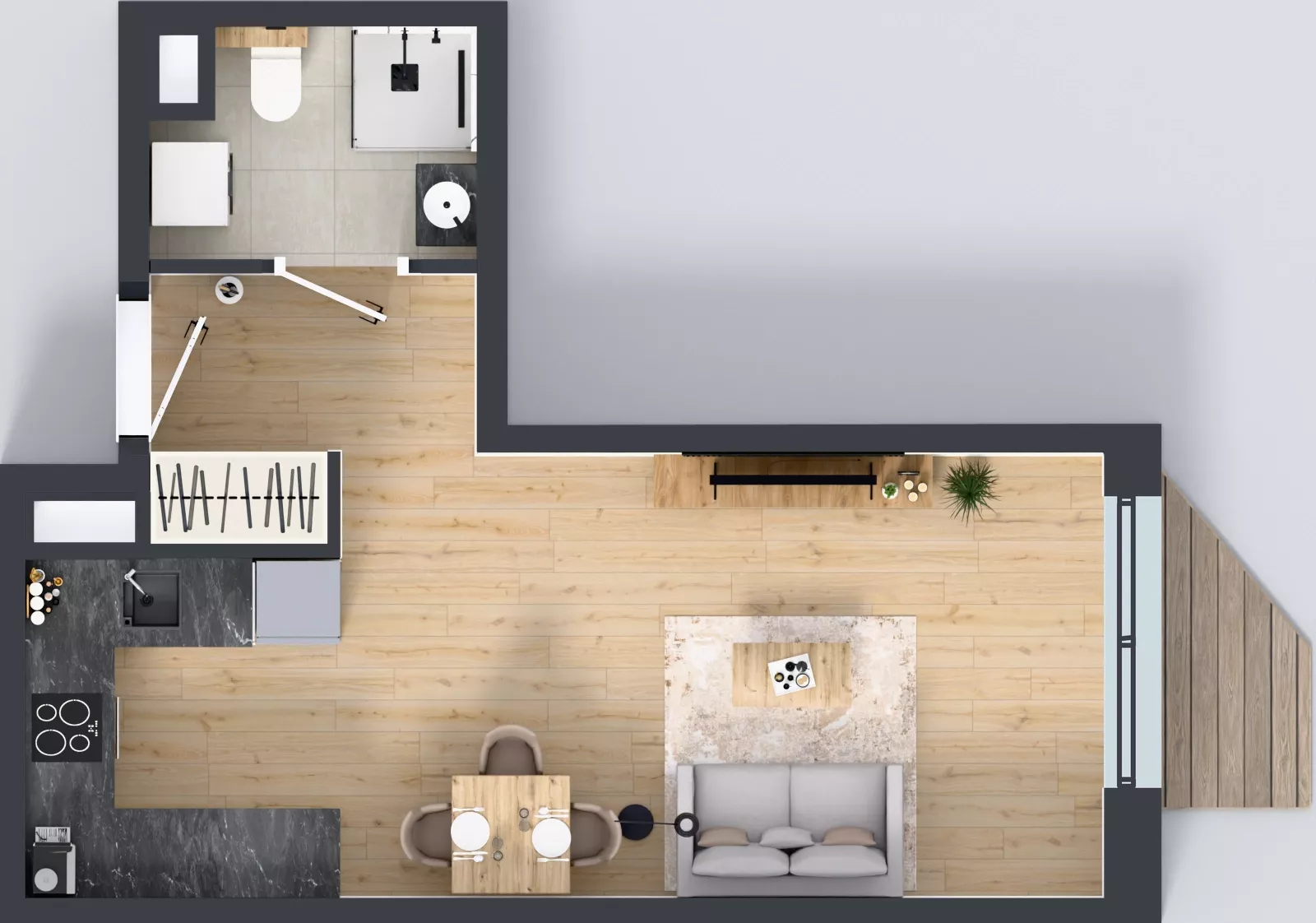 1 pokój, mieszkanie 30,60 m², piętro 5, oferta nr B/32, Osiedle przy Wielickiej etap 1.2, Kraków, Bieżanów-Prokocim, ul. M. Orwid