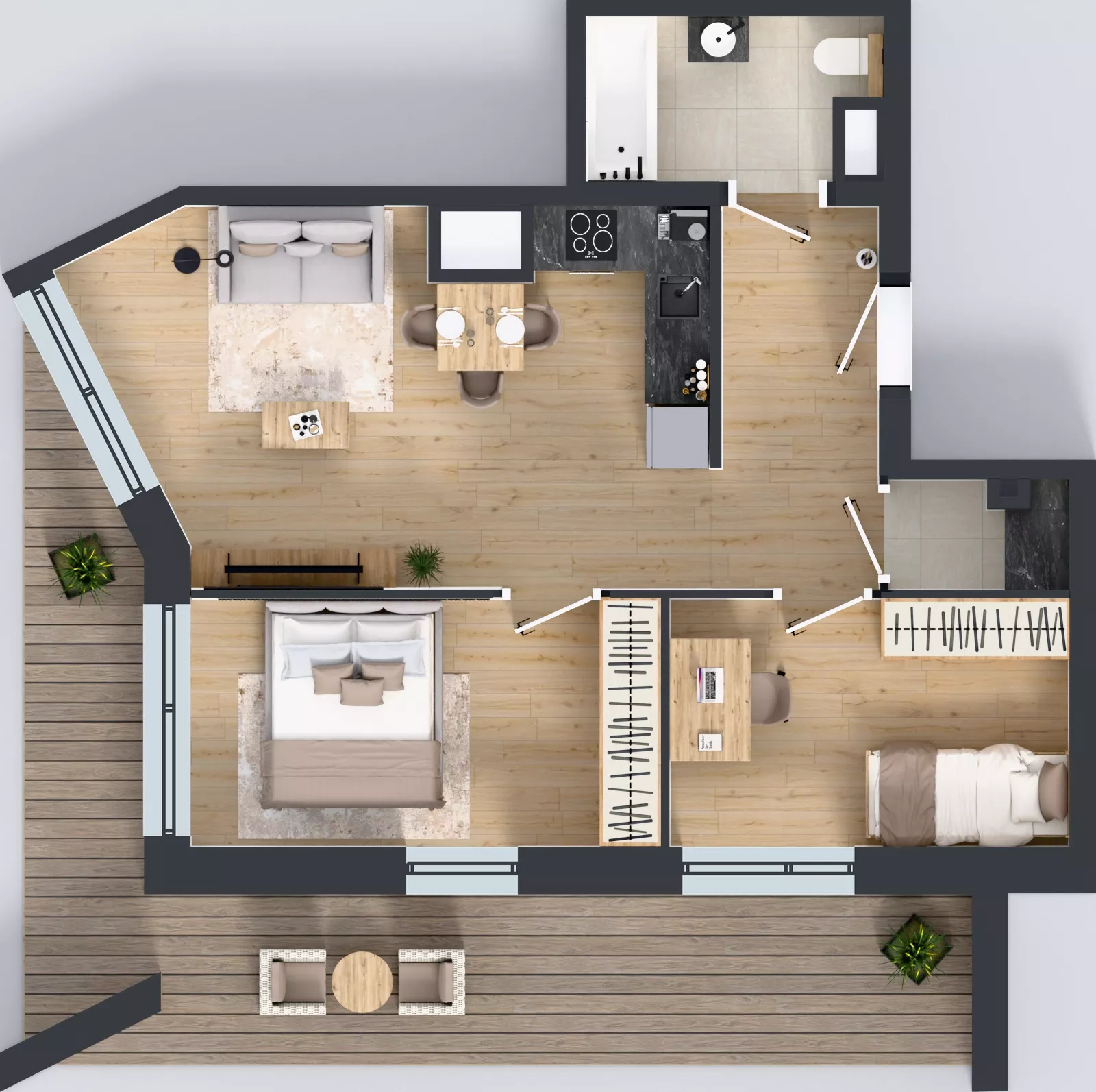 3 pokoje, mieszkanie 53,21 m², piętro 1, oferta nr B/48, Osiedle przy Wielickiej etap 1.2, Kraków, Bieżanów-Prokocim, ul. M. Orwid