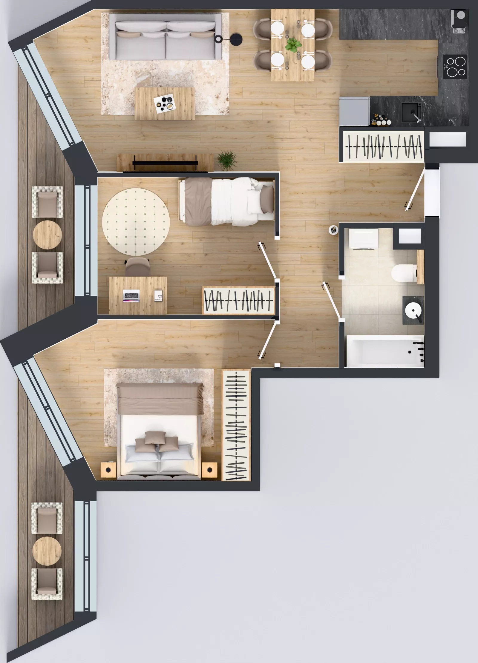 3 pokoje, mieszkanie 62,28 m², piętro 2, oferta nr B/50, Osiedle przy Wielickiej etap 1.2, Kraków, Bieżanów-Prokocim, ul. M. Orwid