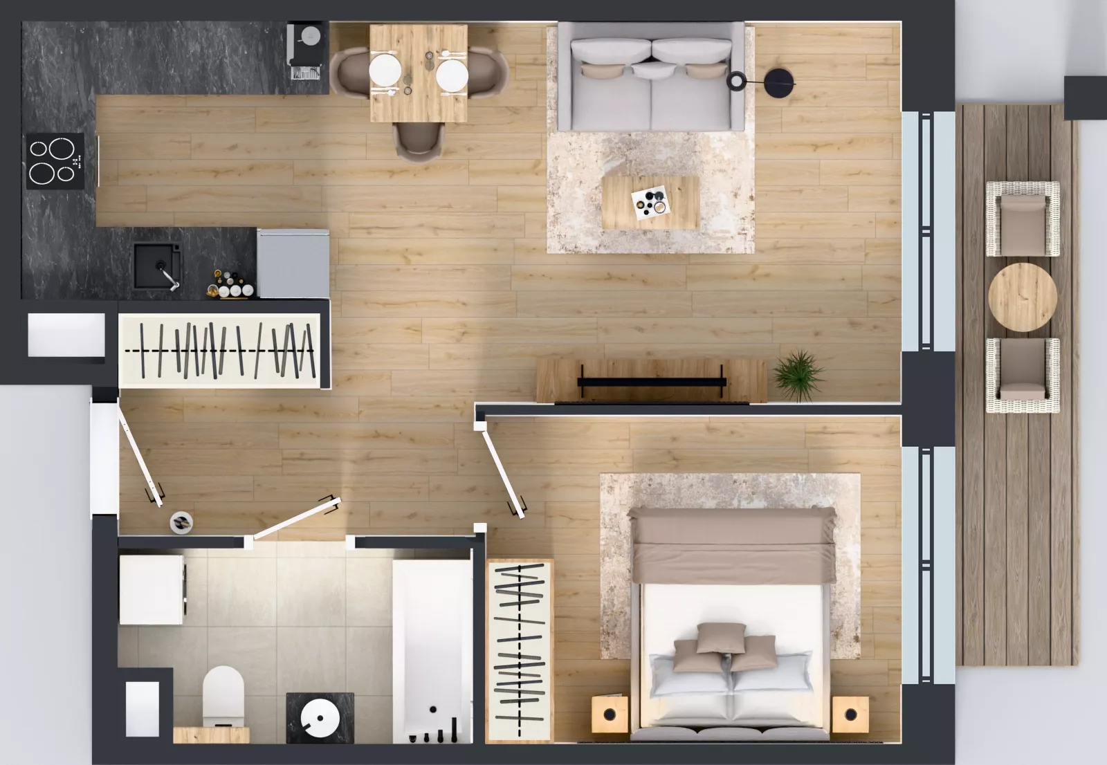 2 pokoje, mieszkanie 43,50 m², piętro 2, oferta nr B/51, Osiedle przy Wielickiej etap 1.2, Kraków, Bieżanów-Prokocim, ul. M. Orwid