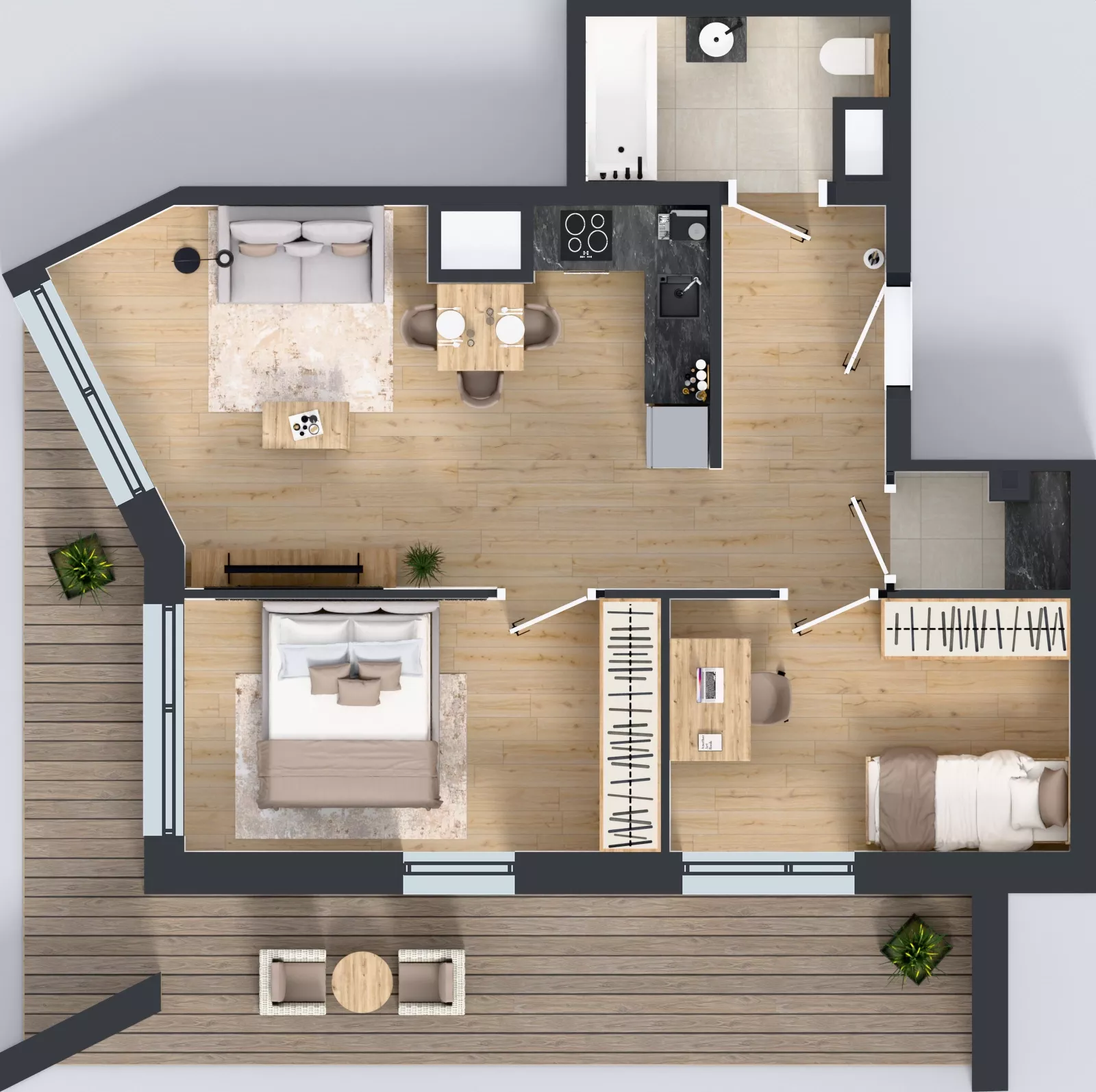 3 pokoje, mieszkanie 54,48 m², piętro 3, oferta nr B/62, Osiedle przy Wielickiej etap 1.2, Kraków, Bieżanów-Prokocim, ul. M. Orwid