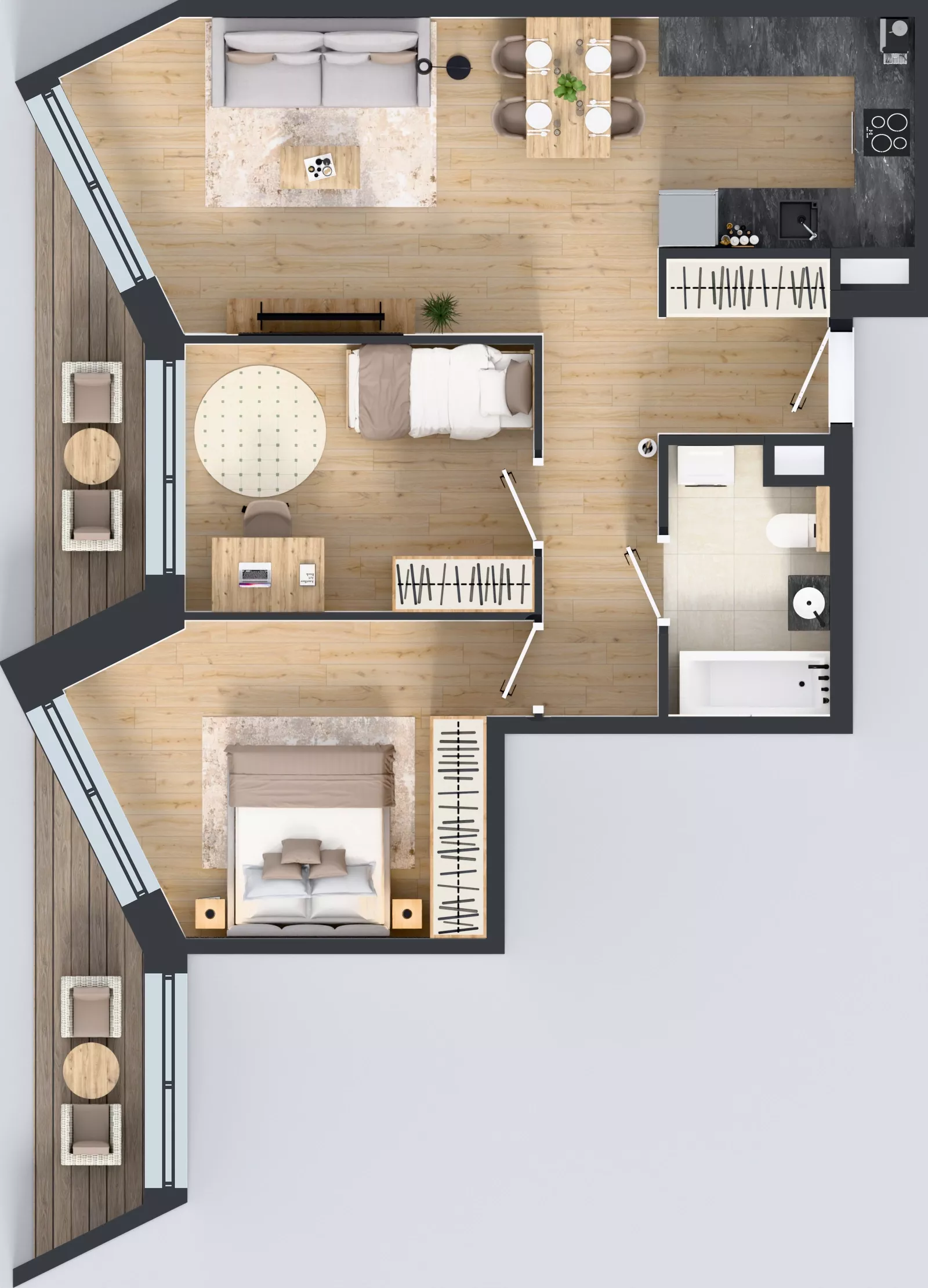 3 pokoje, mieszkanie 63,32 m², piętro 4, oferta nr B/64, Osiedle przy Wielickiej etap 1.2, Kraków, Bieżanów-Prokocim, ul. M. Orwid
