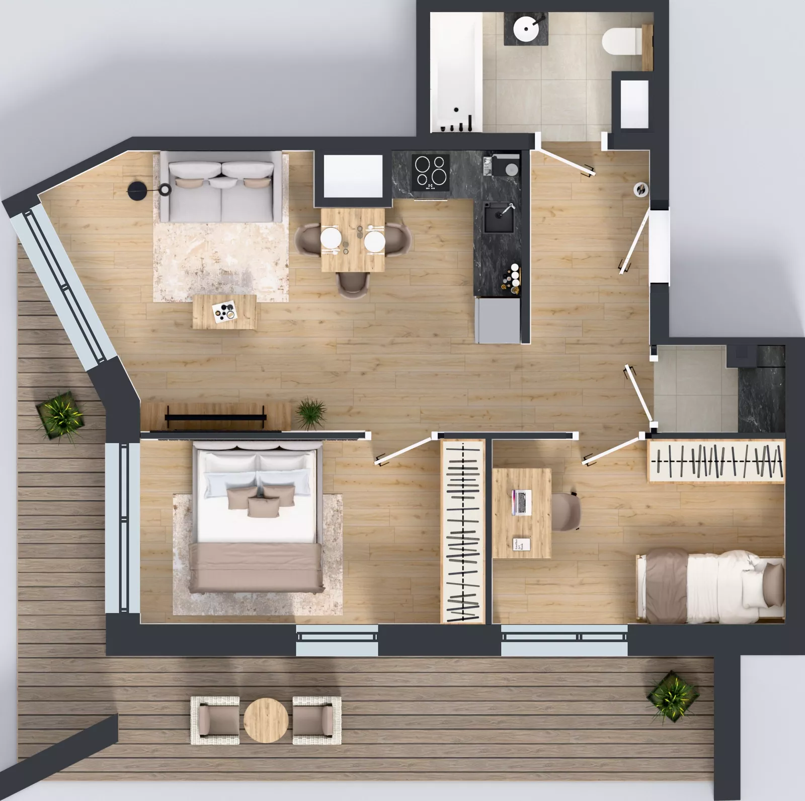 3 pokoje, mieszkanie 54,47 m², piętro 4, oferta nr B/69, Osiedle przy Wielickiej etap 1.2, Kraków, Bieżanów-Prokocim, ul. M. Orwid