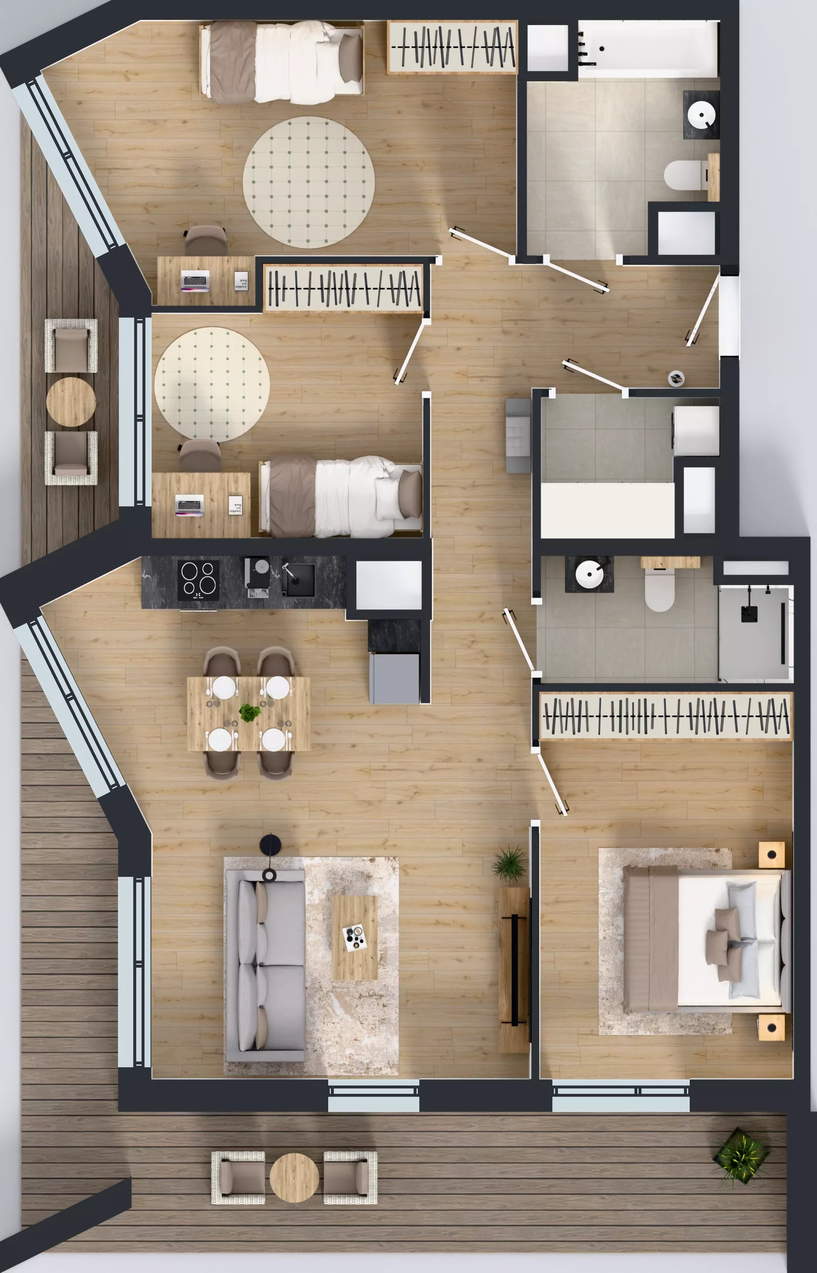 4 pokoje, mieszkanie 91,74 m², piętro 5, oferta nr B/75, Osiedle przy Wielickiej etap 1.2, Kraków, Bieżanów-Prokocim, ul. M. Orwid