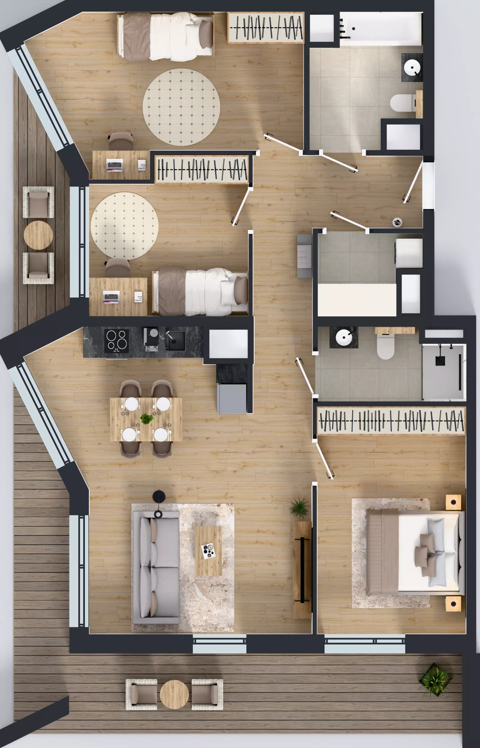 4 pokoje, mieszkanie 91,65 m², piętro 6, oferta nr B/80, Osiedle przy Wielickiej etap 1.2, Kraków, Bieżanów-Prokocim, ul. M. Orwid