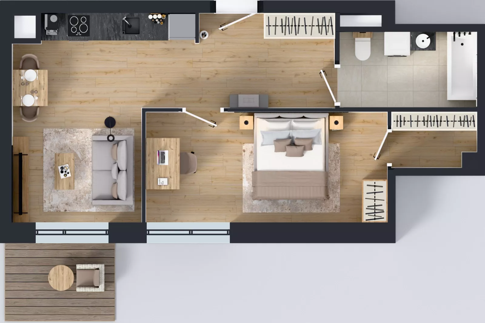 2 pokoje, mieszkanie 46,80 m², piętro 1, oferta nr B/85, Osiedle przy Wielickiej etap 1.2, Kraków, Bieżanów-Prokocim, ul. M. Orwid