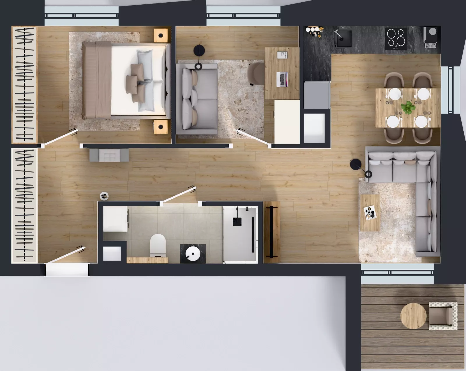 3 pokoje, mieszkanie 50,82 m², piętro 2, oferta nr B/87, Osiedle przy Wielickiej etap 1.2, Kraków, Bieżanów-Prokocim, ul. M. Orwid