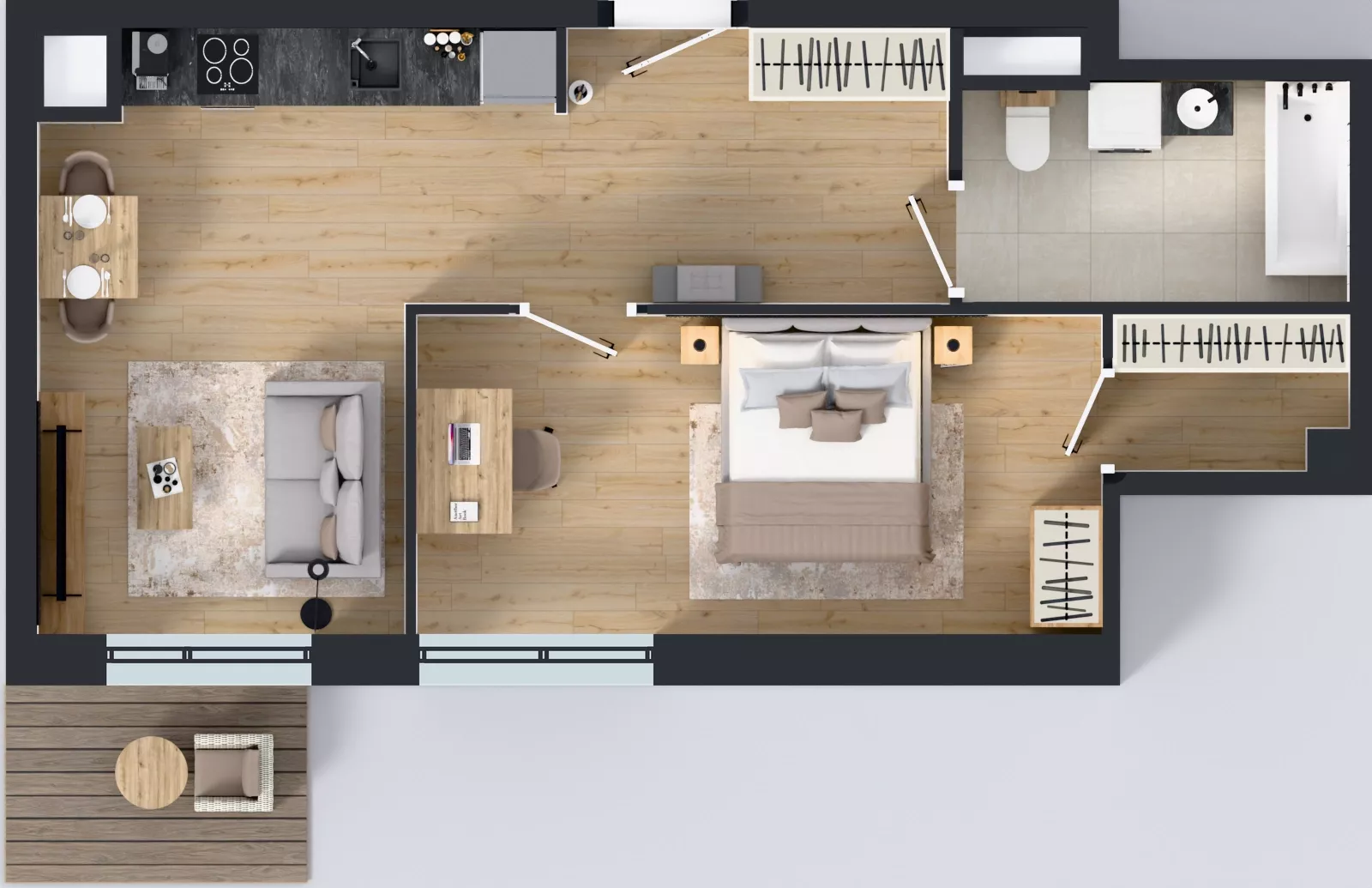 2 pokoje, mieszkanie 48,05 m², piętro 5, oferta nr B/109, Osiedle przy Wielickiej etap 1.2, Kraków, Bieżanów-Prokocim, ul. M. Orwid