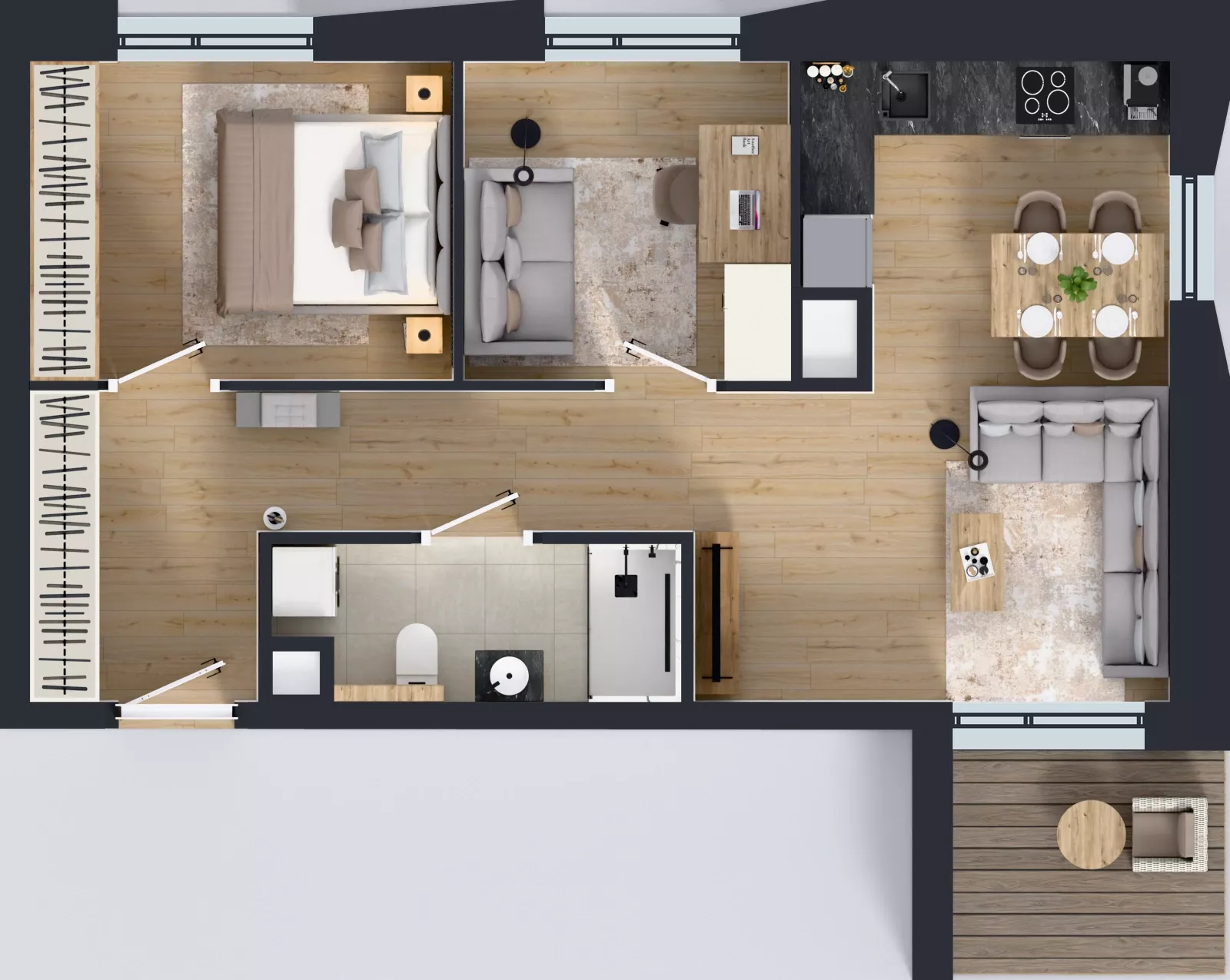 3 pokoje, mieszkanie 52,28 m², piętro 6, oferta nr B/111, Osiedle przy Wielickiej etap 1.2, Kraków, Bieżanów-Prokocim, ul. M. Orwid